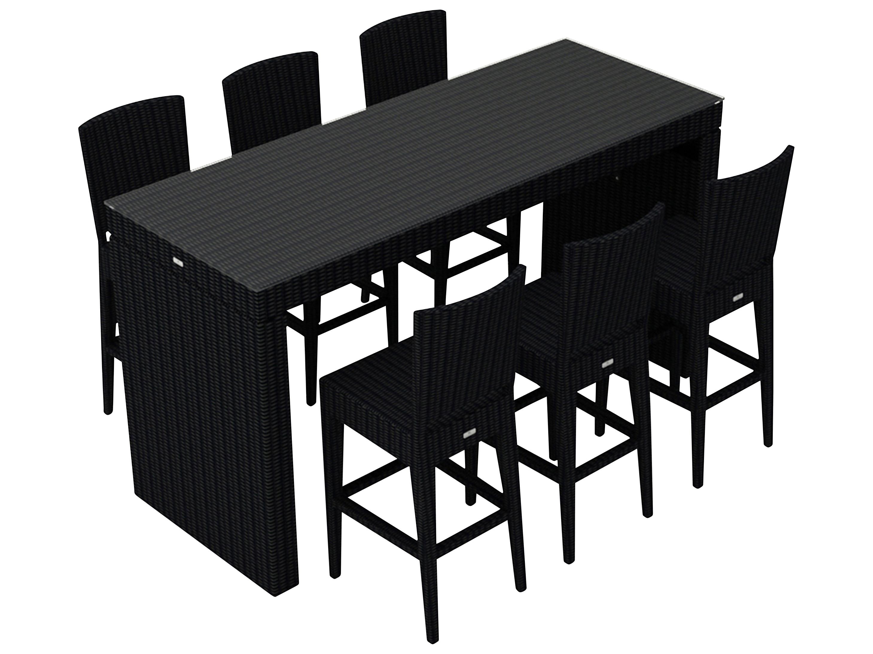 Harmonia Living Urbana HDPE Wicker 7 Piece Bar Set