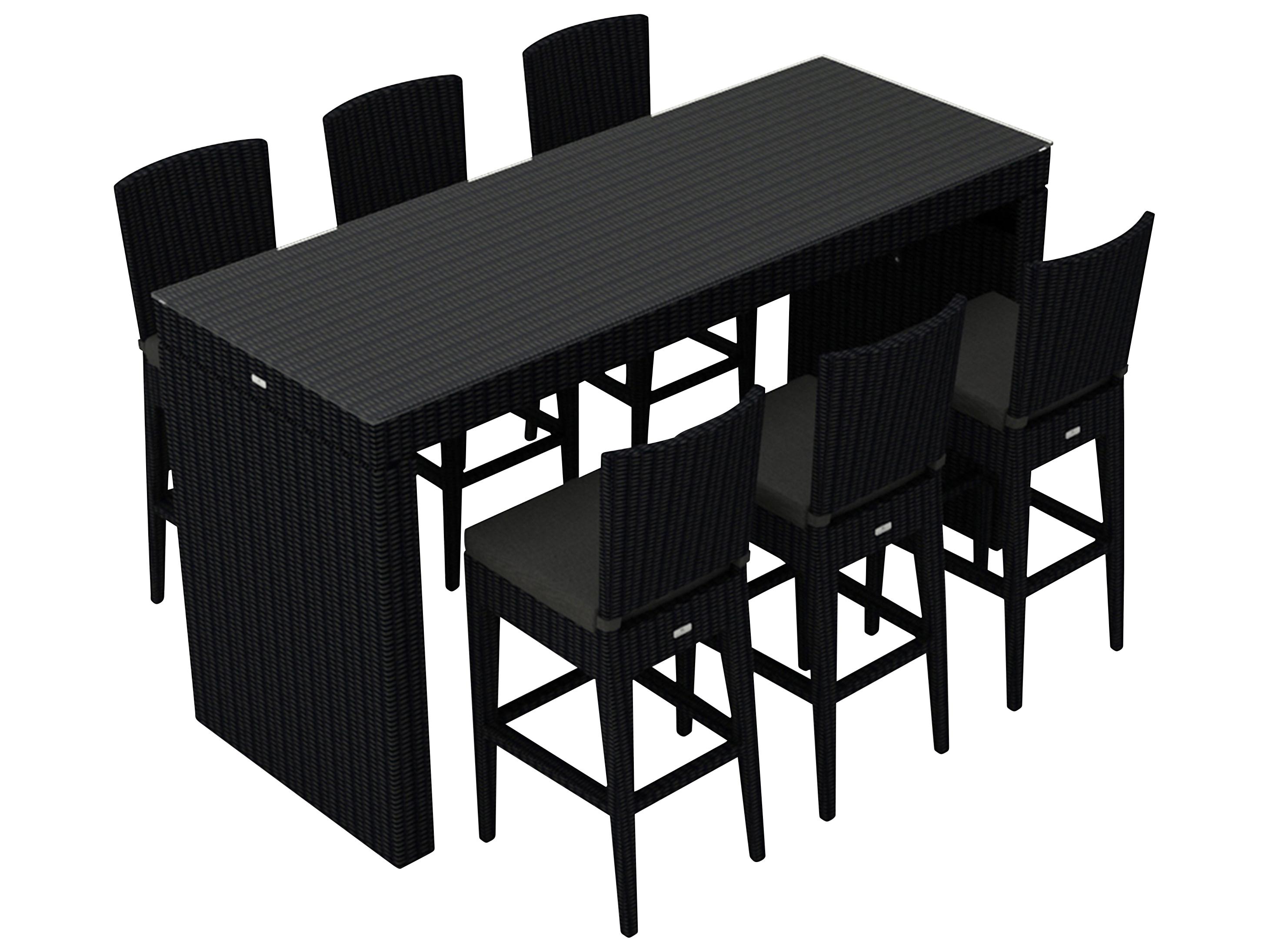 Harmonia Living Urbana HDPE Wicker 7 Piece Bar Set