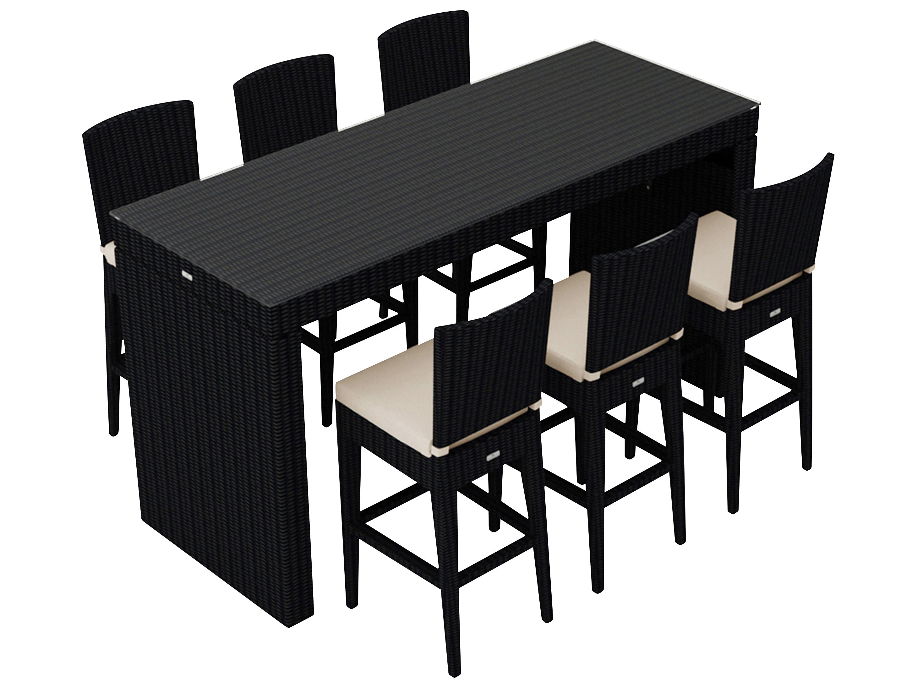 Harmonia Living Urbana HDPE Wicker 7 Piece Bar Set
