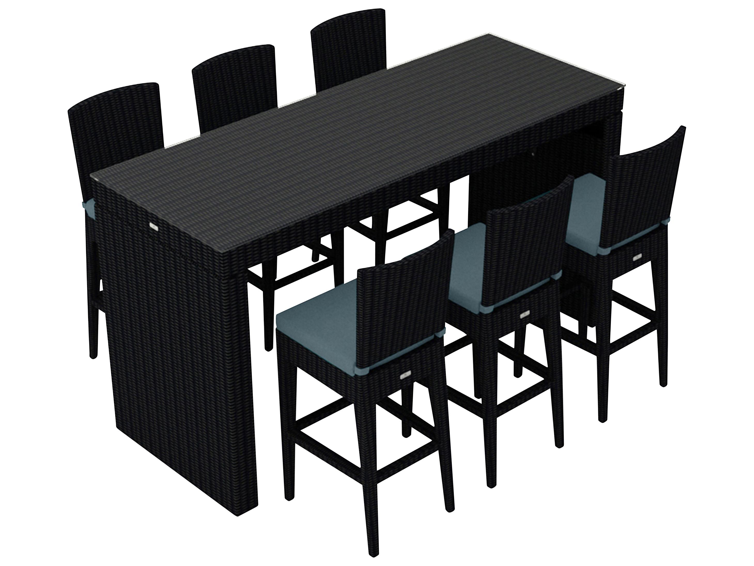 Harmonia Living Urbana HDPE Wicker 7 Piece Bar Set