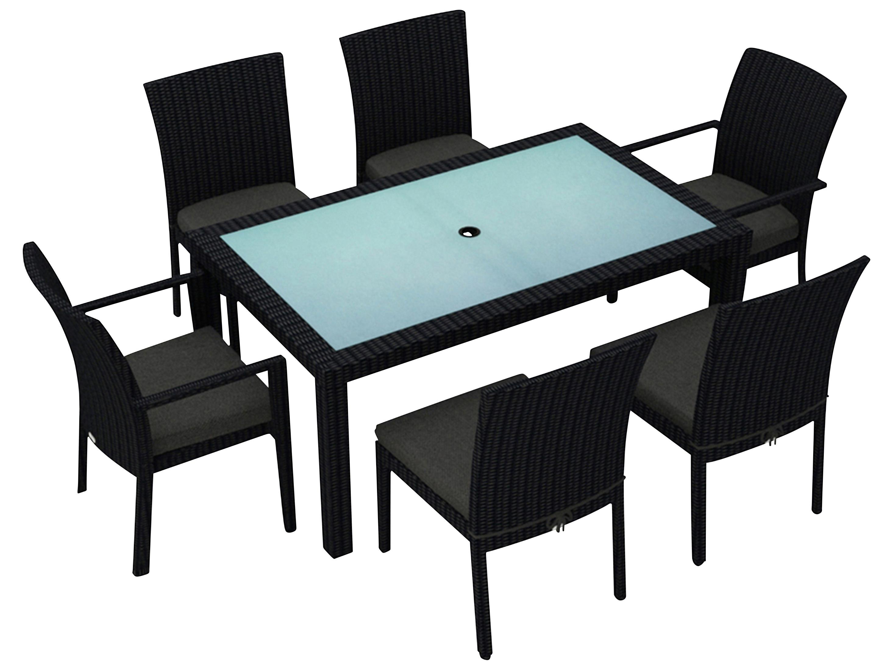 Harmonia Living Urbana HDPE Wicker 7 Piece Outdoor Dining Set