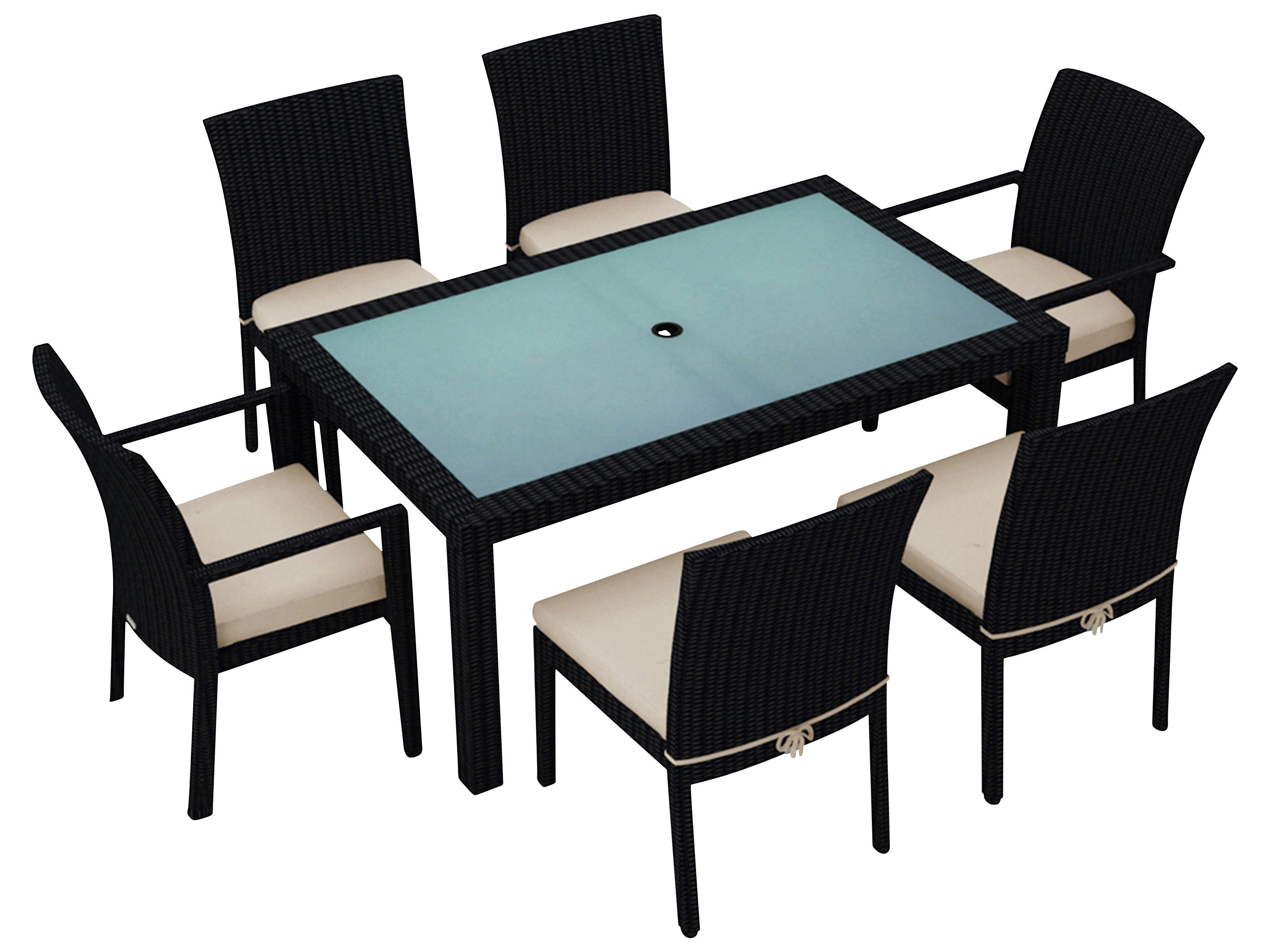 Harmonia Living Urbana HDPE Wicker 7 Piece Outdoor Dining Set