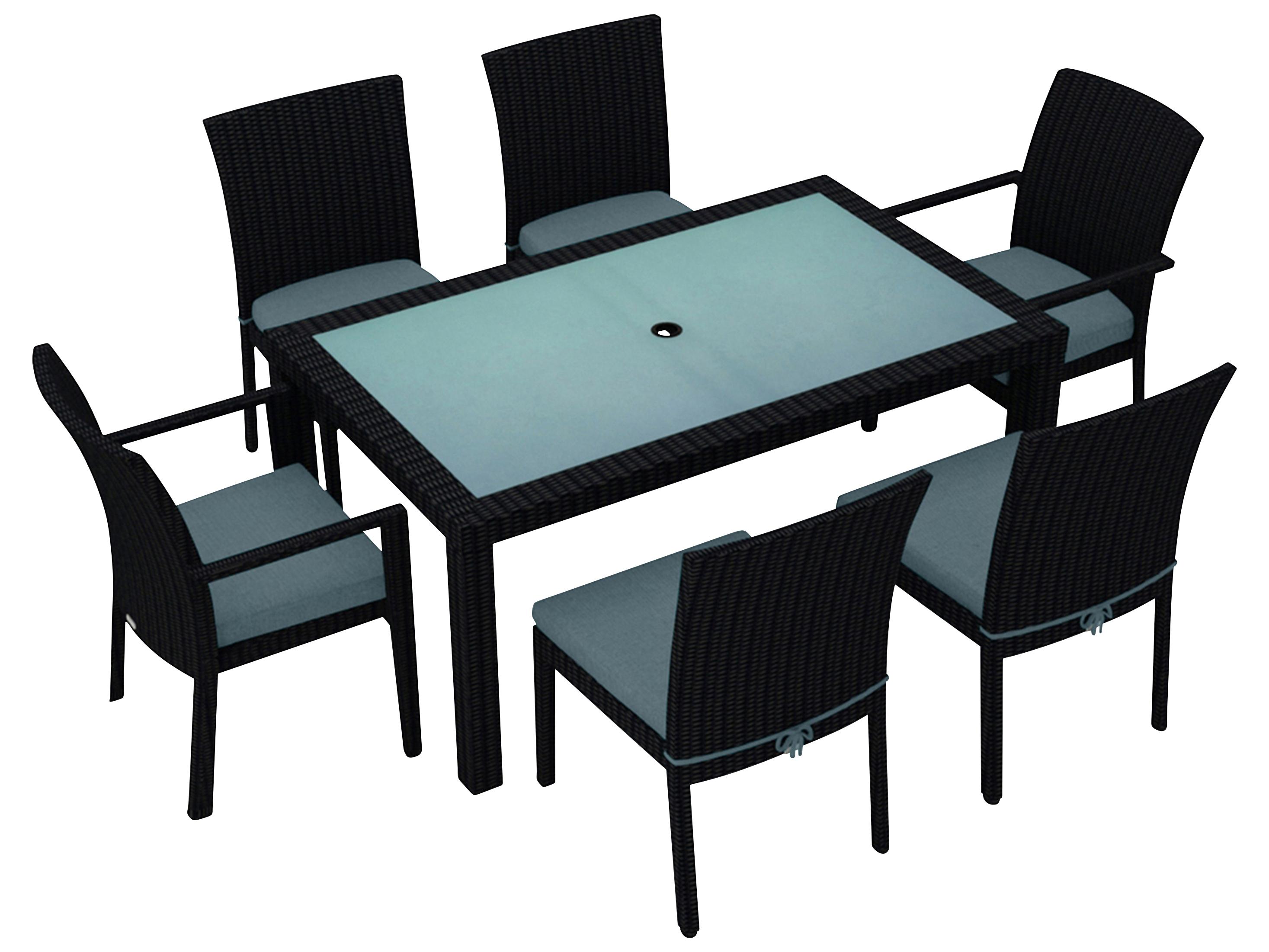 Harmonia Living Urbana HDPE Wicker 7 Piece Outdoor Dining Set
