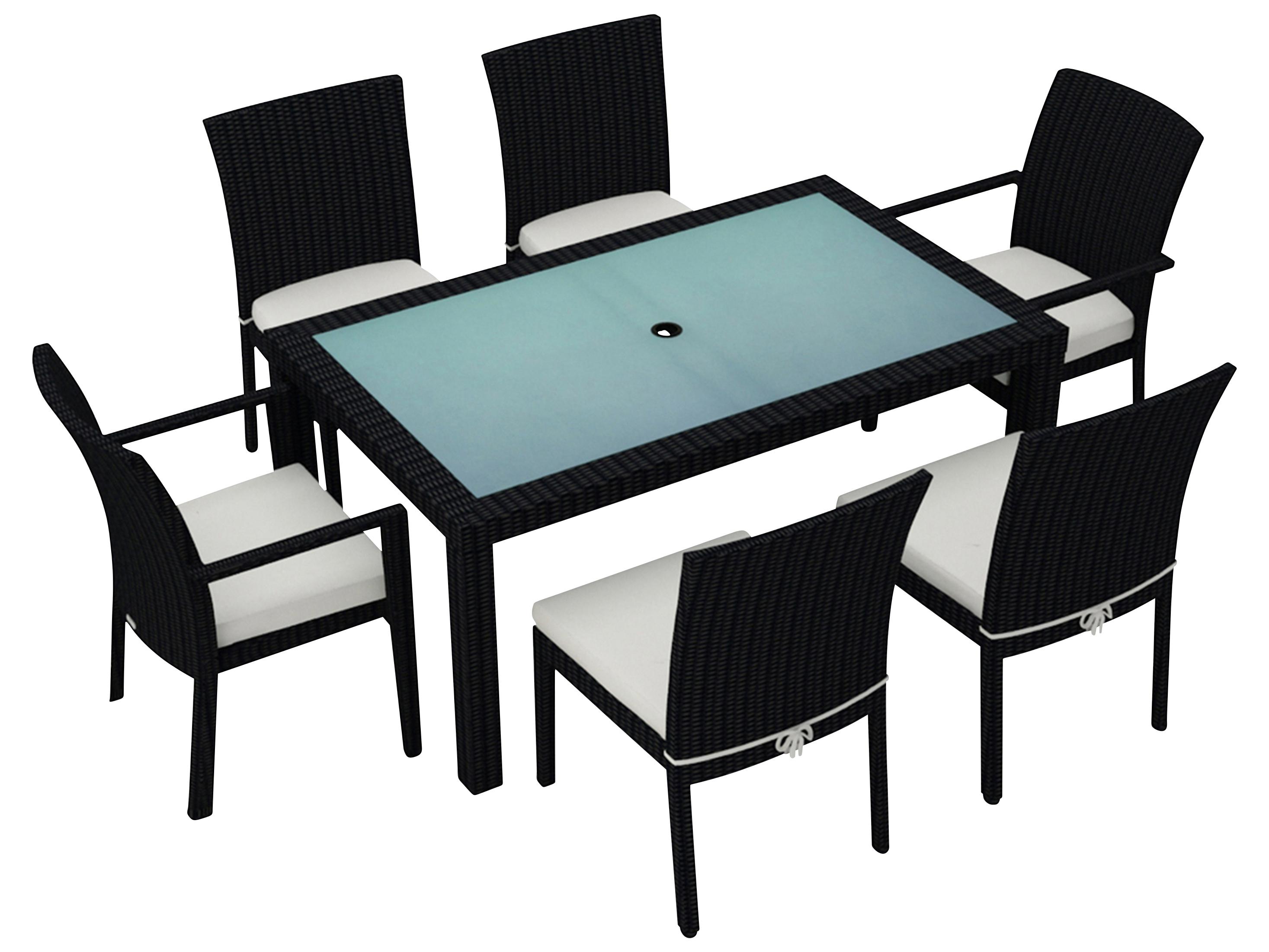 Harmonia Living Urbana HDPE Wicker 7 Piece Outdoor Dining Set