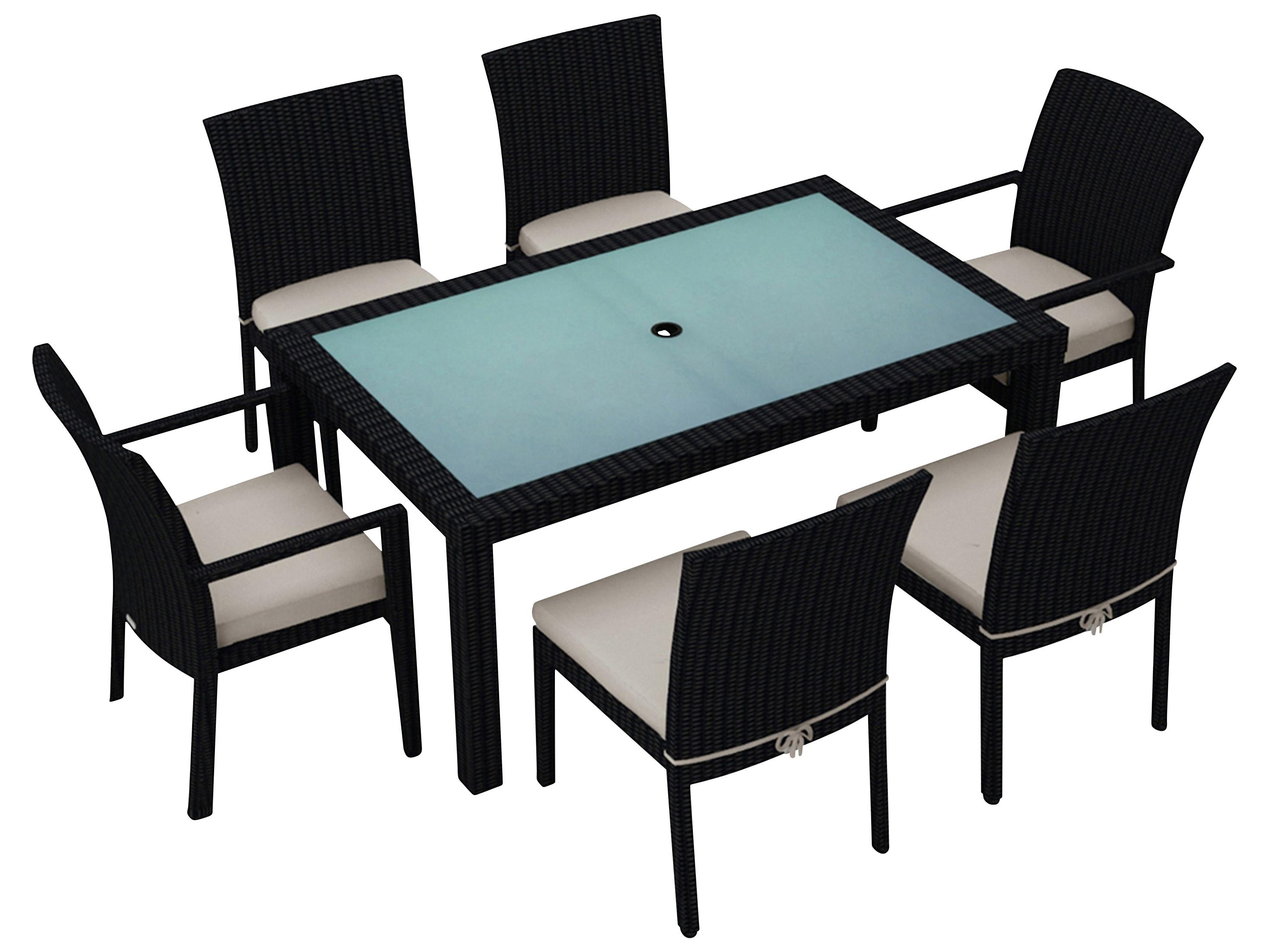 Harmonia Living Urbana HDPE Wicker 7 Piece Outdoor Dining Set