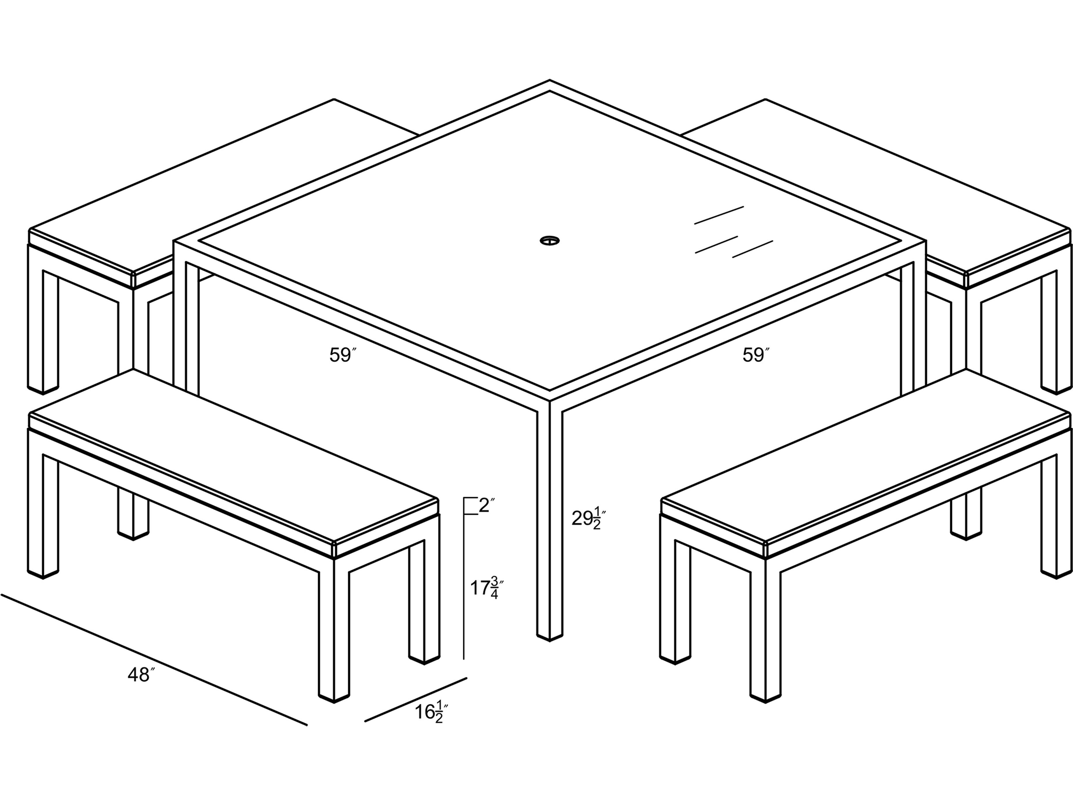 Harmonia Living Urbana HDPE Wicker 5 Piece Patio Dining Set