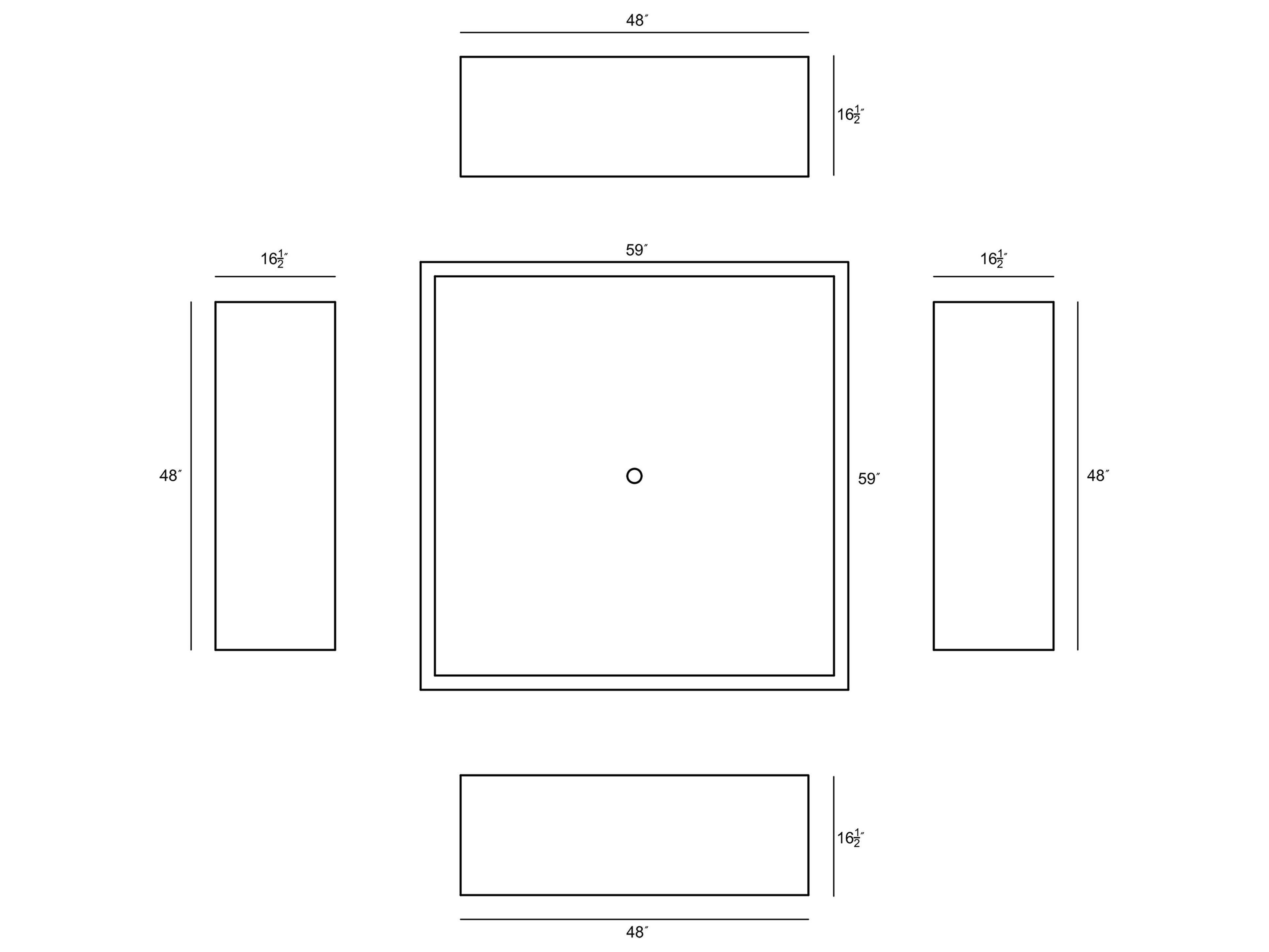 Harmonia Living Urbana HDPE Wicker 5 Piece Patio Dining Set