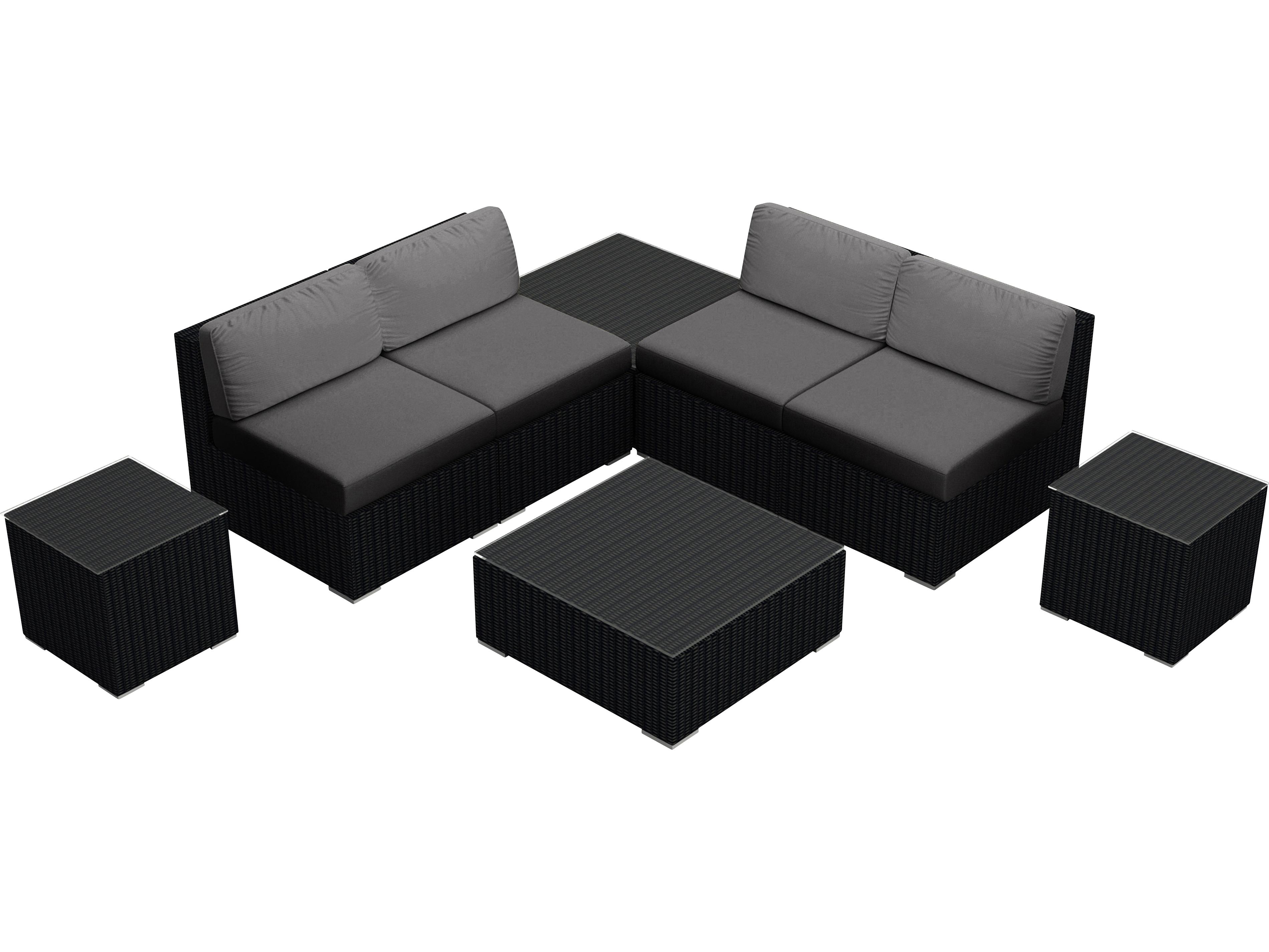 Harmonia Living Urbana HDPE Wicker 8 Piece Sectional Patio Lounge Set