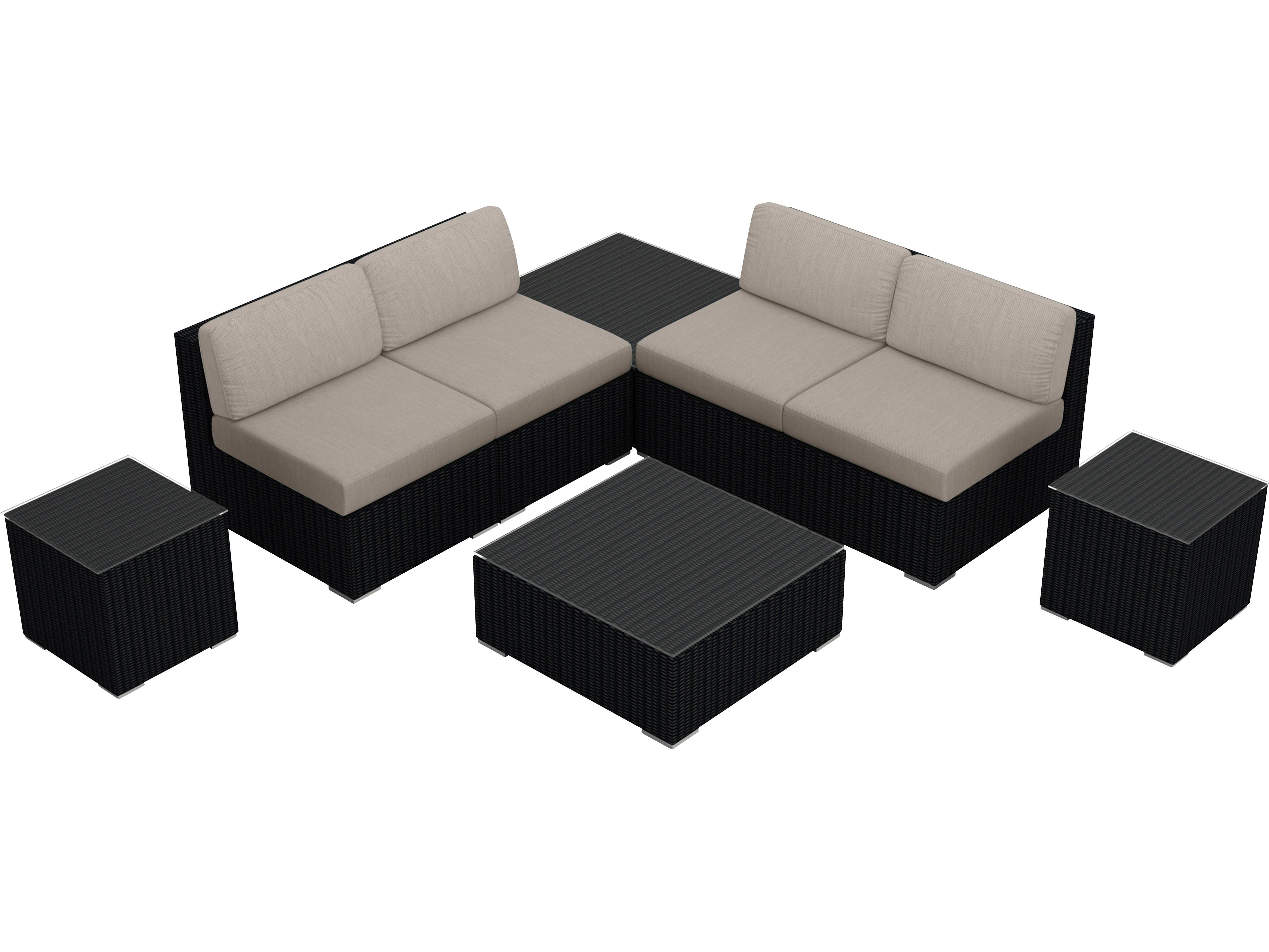 Harmonia Living Urbana HDPE Wicker 8 Piece Sectional Patio Lounge Set