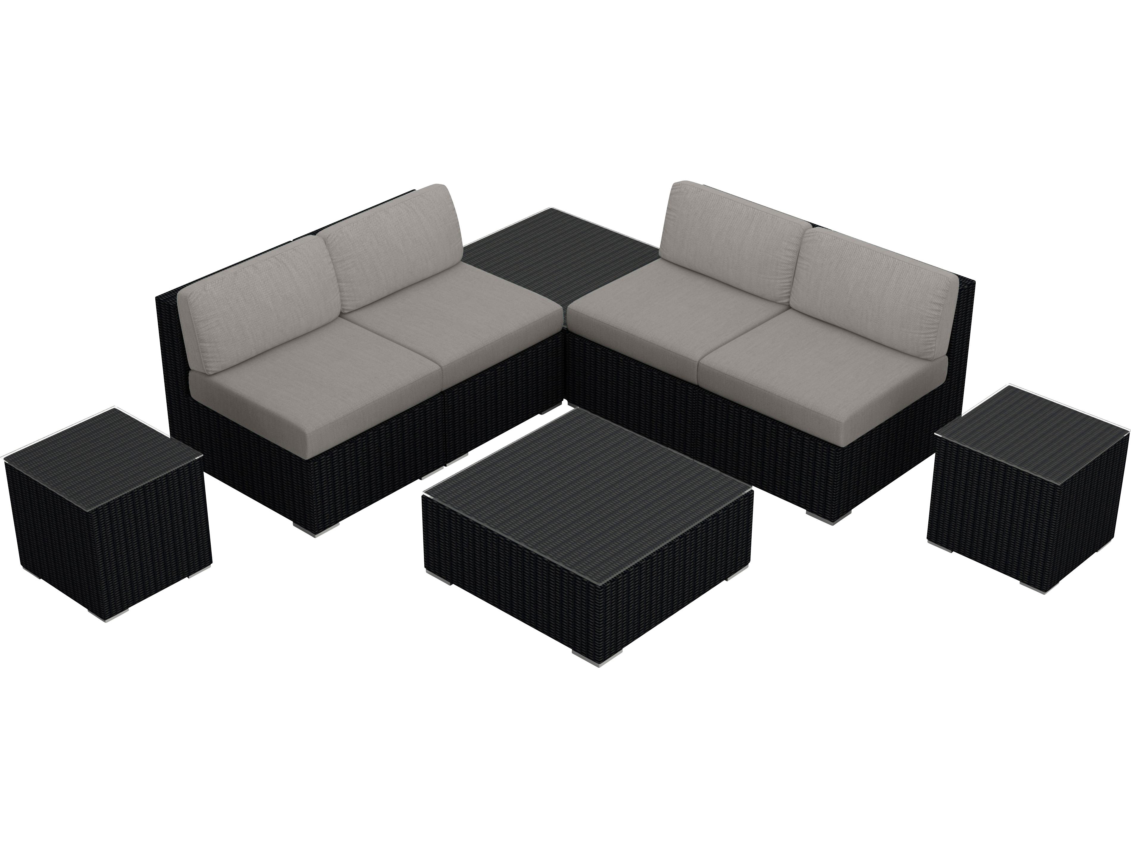 Harmonia Living Urbana HDPE Wicker 8 Piece Sectional Patio Lounge Set
