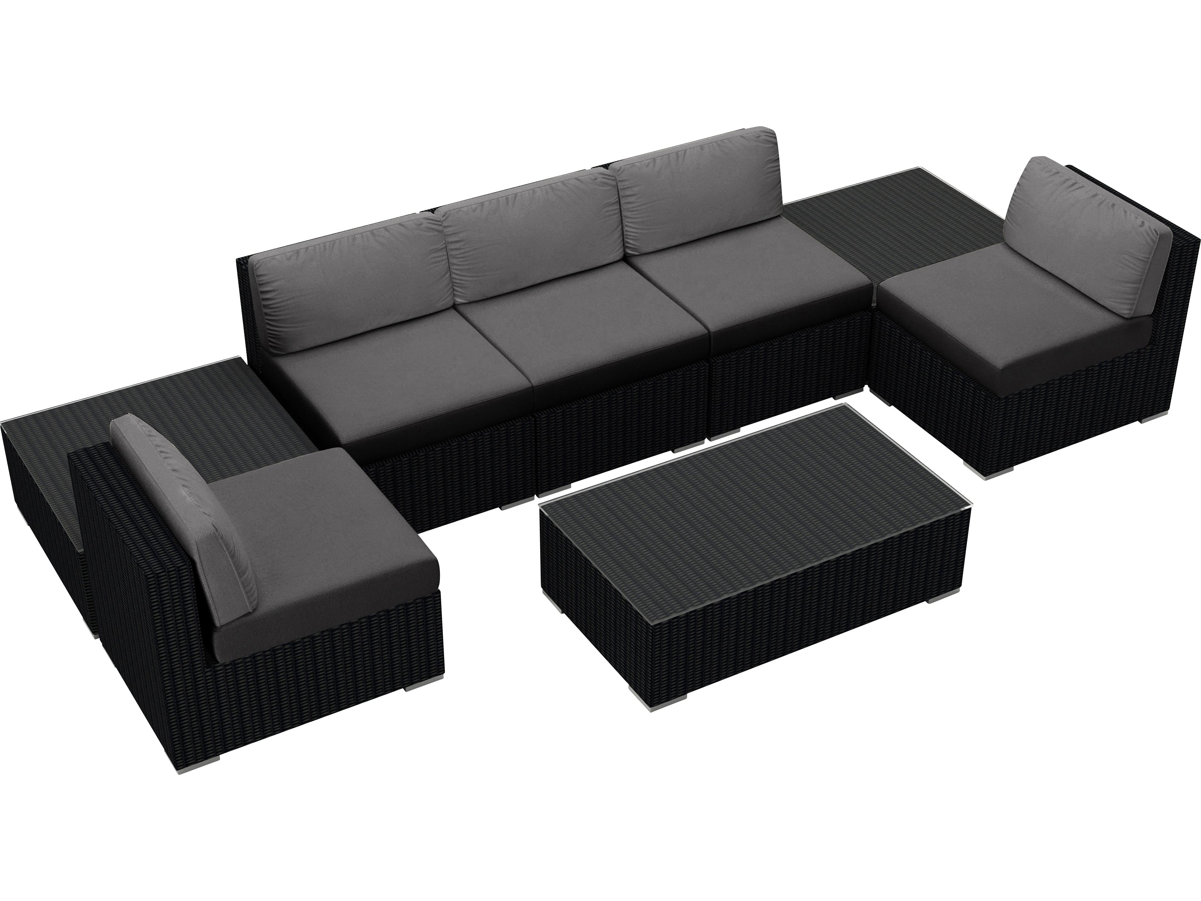 Harmonia Living Urbana HDPE Wicker 8 Piece Sectional Outdoor Lounge Set