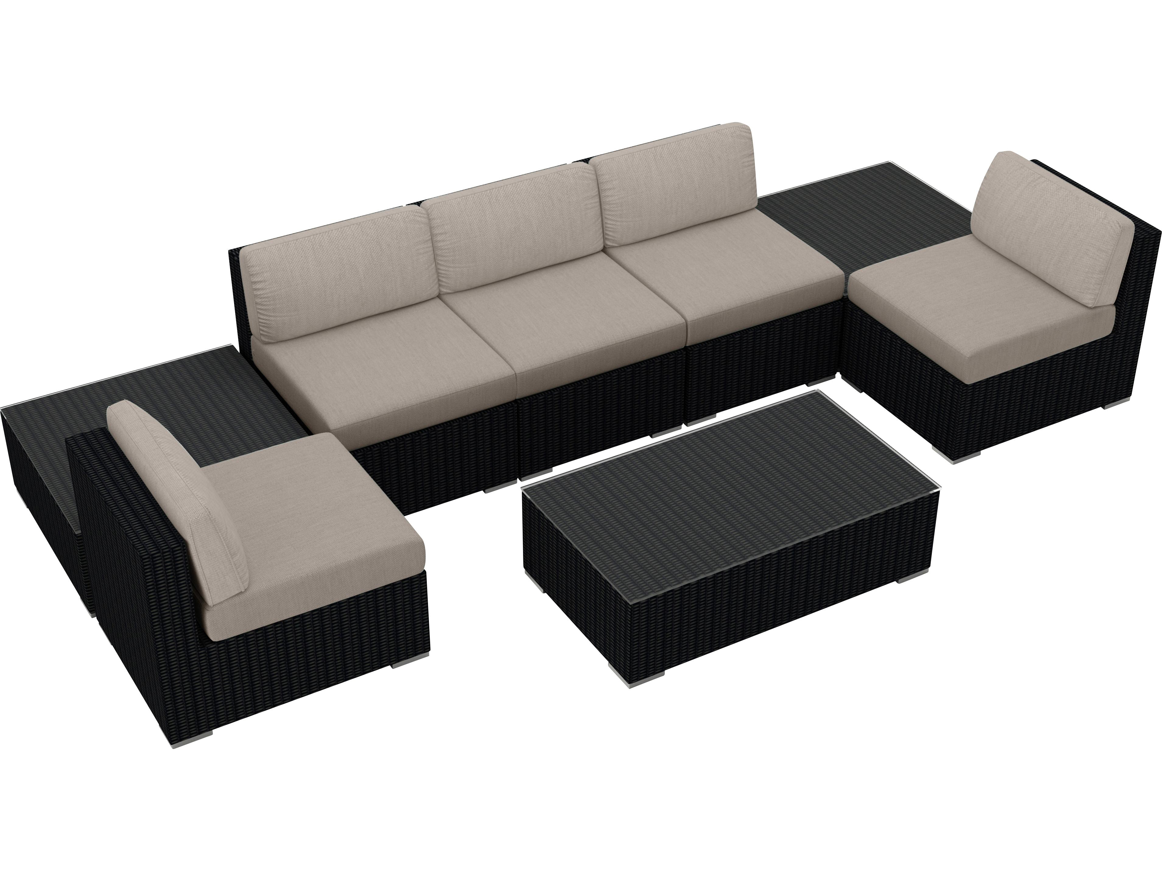 Harmonia Living Urbana HDPE Wicker 8 Piece Sectional Outdoor Lounge Set