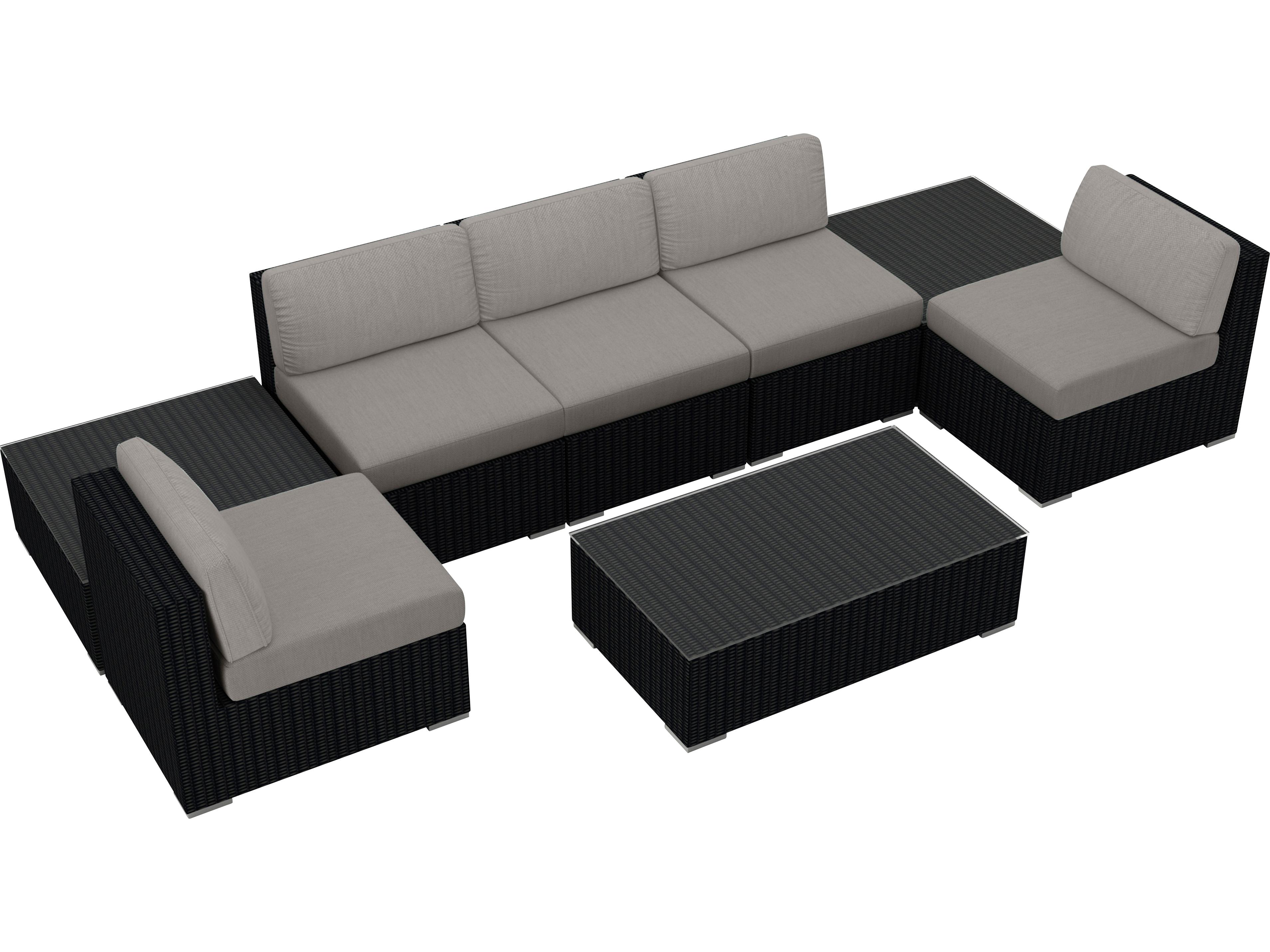 Harmonia Living Urbana HDPE Wicker 8 Piece Sectional Outdoor Lounge Set
