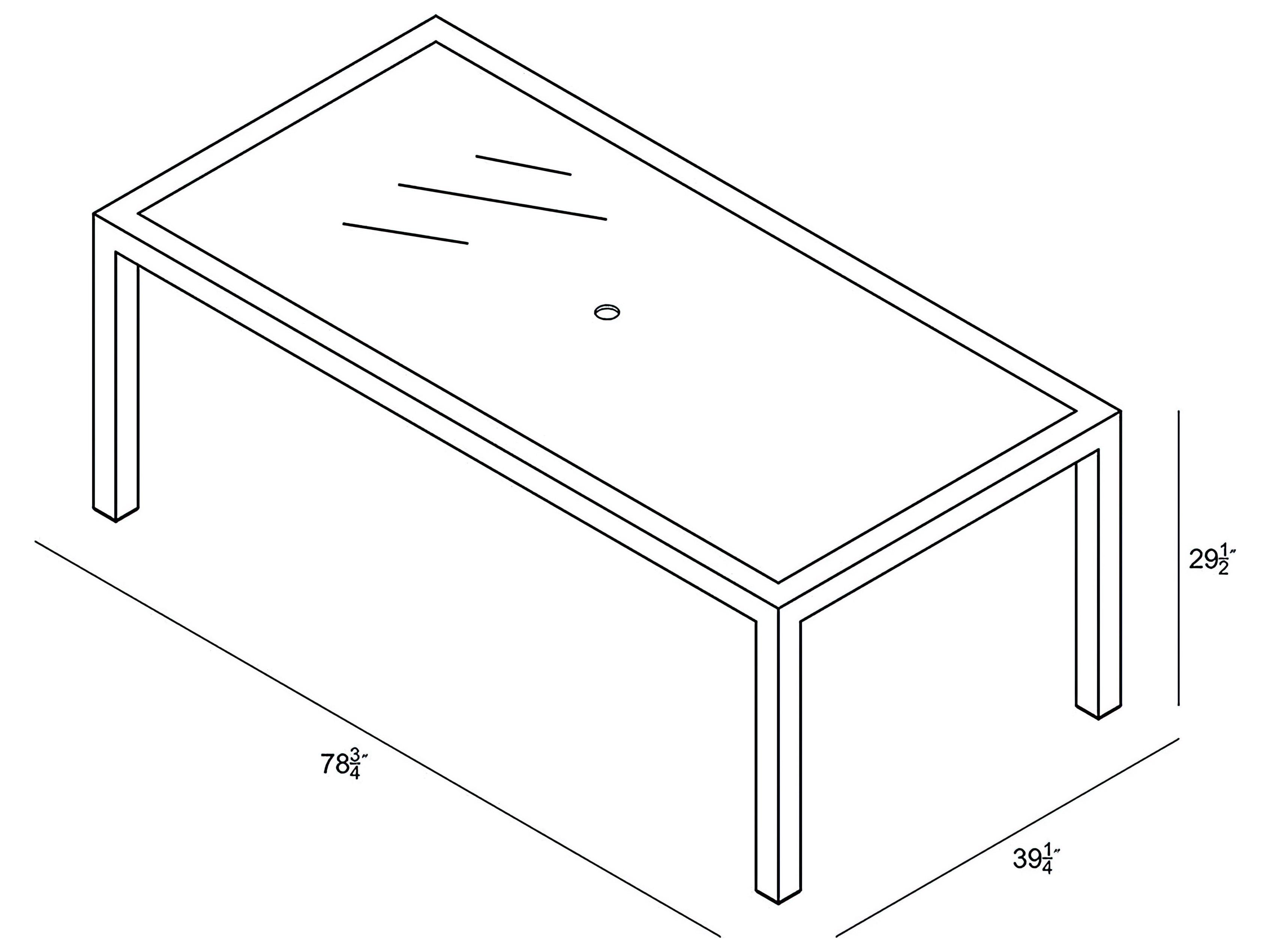 Harmonia Living Urbana Wicker Rectangular Frosted Glass Top Dining table with Umbrella Hole