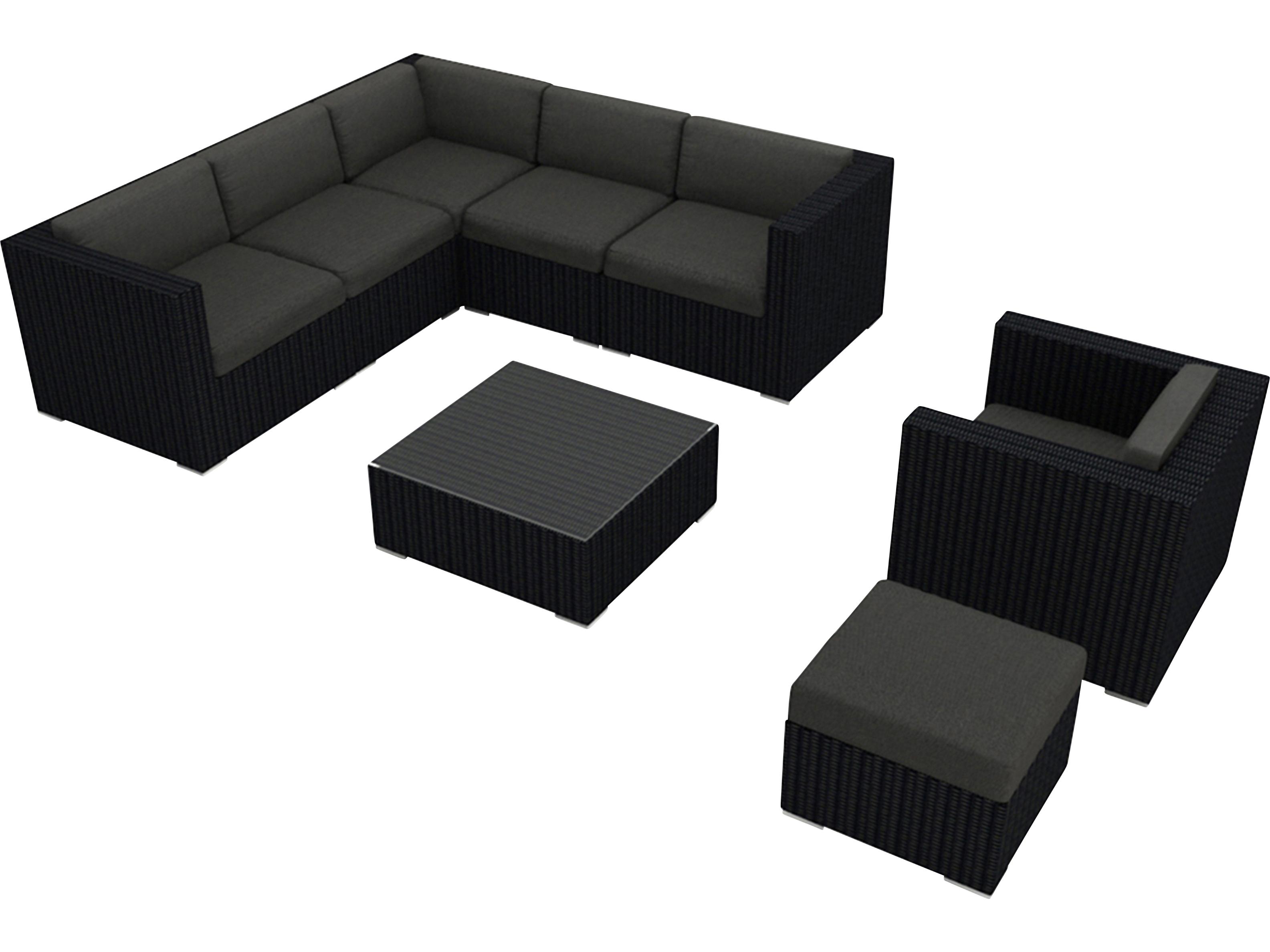 Harmonia Living Urbana HDPE Wicker 8 Piece Sectional Outdoor Patio Lounge Set