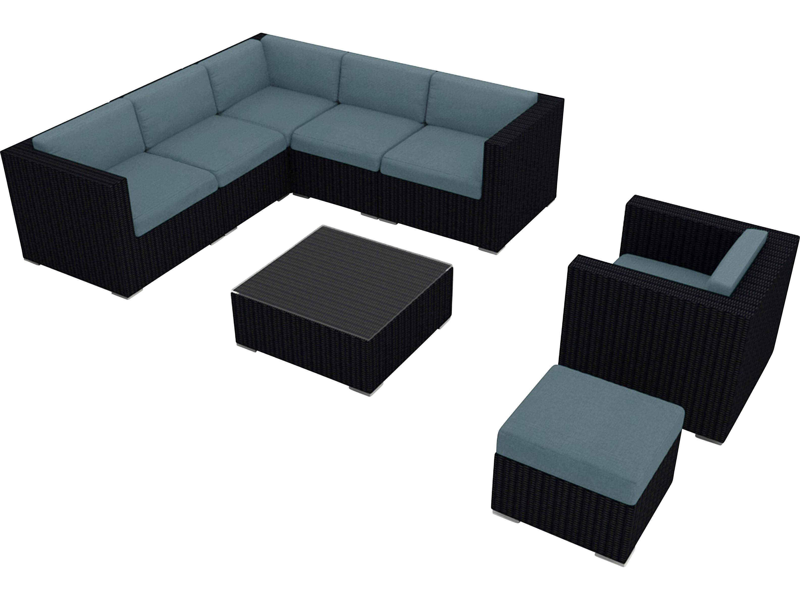 Harmonia Living Urbana HDPE Wicker 8 Piece Sectional Outdoor Patio Lounge Set