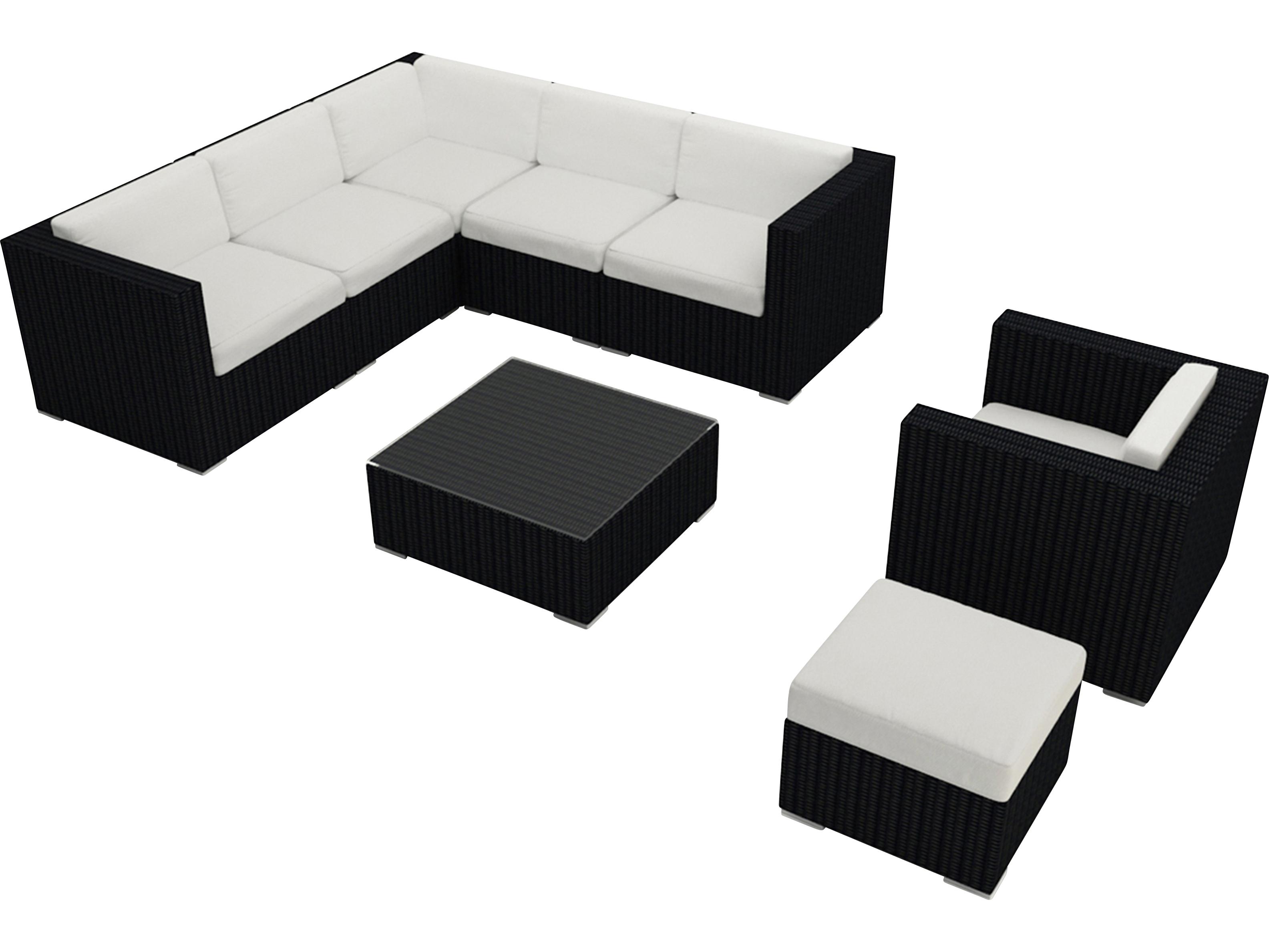 Harmonia Living Urbana HDPE Wicker 8 Piece Sectional Outdoor Patio Lounge Set