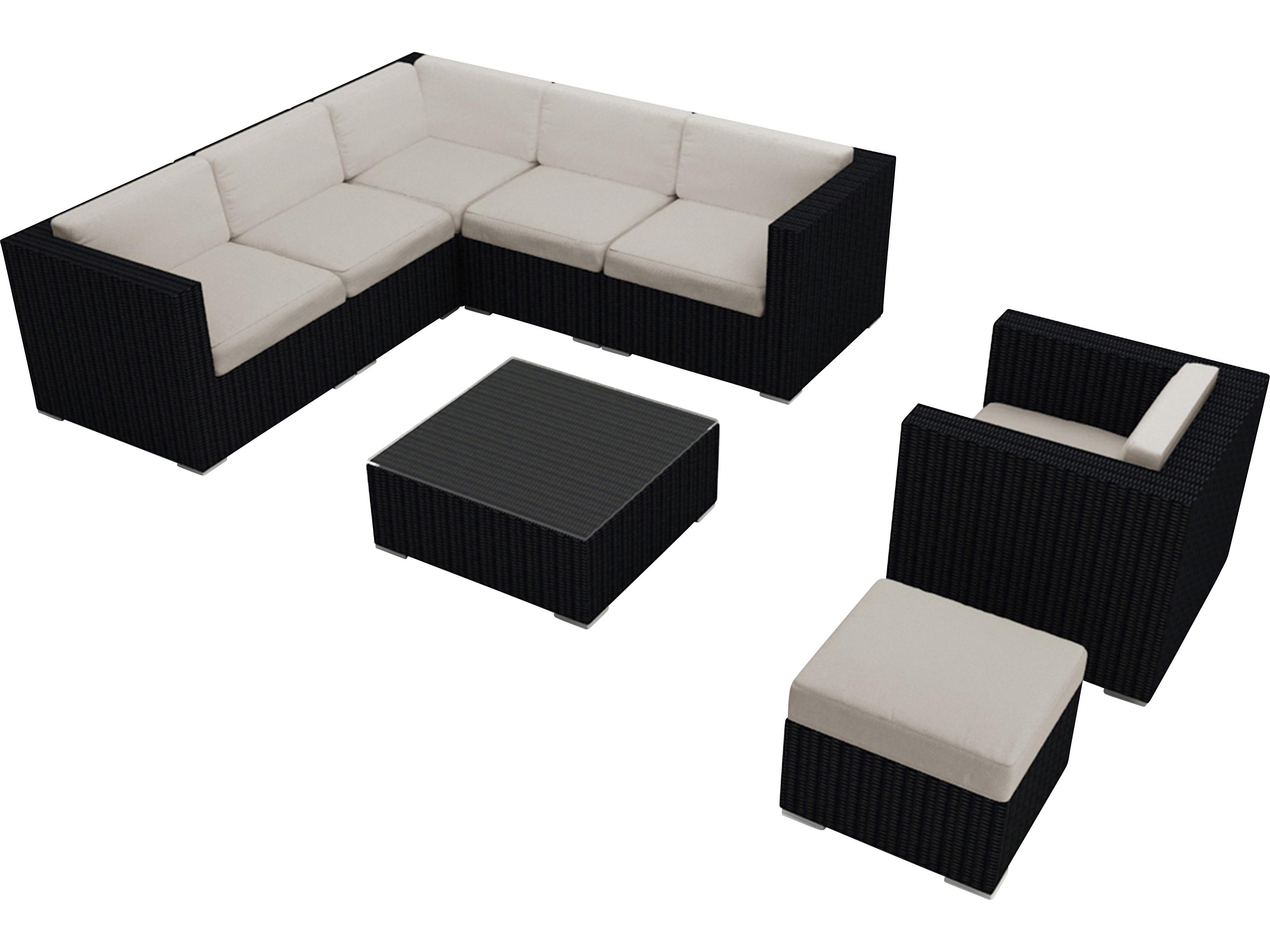 Harmonia Living Urbana HDPE Wicker 8 Piece Sectional Outdoor Patio Lounge Set