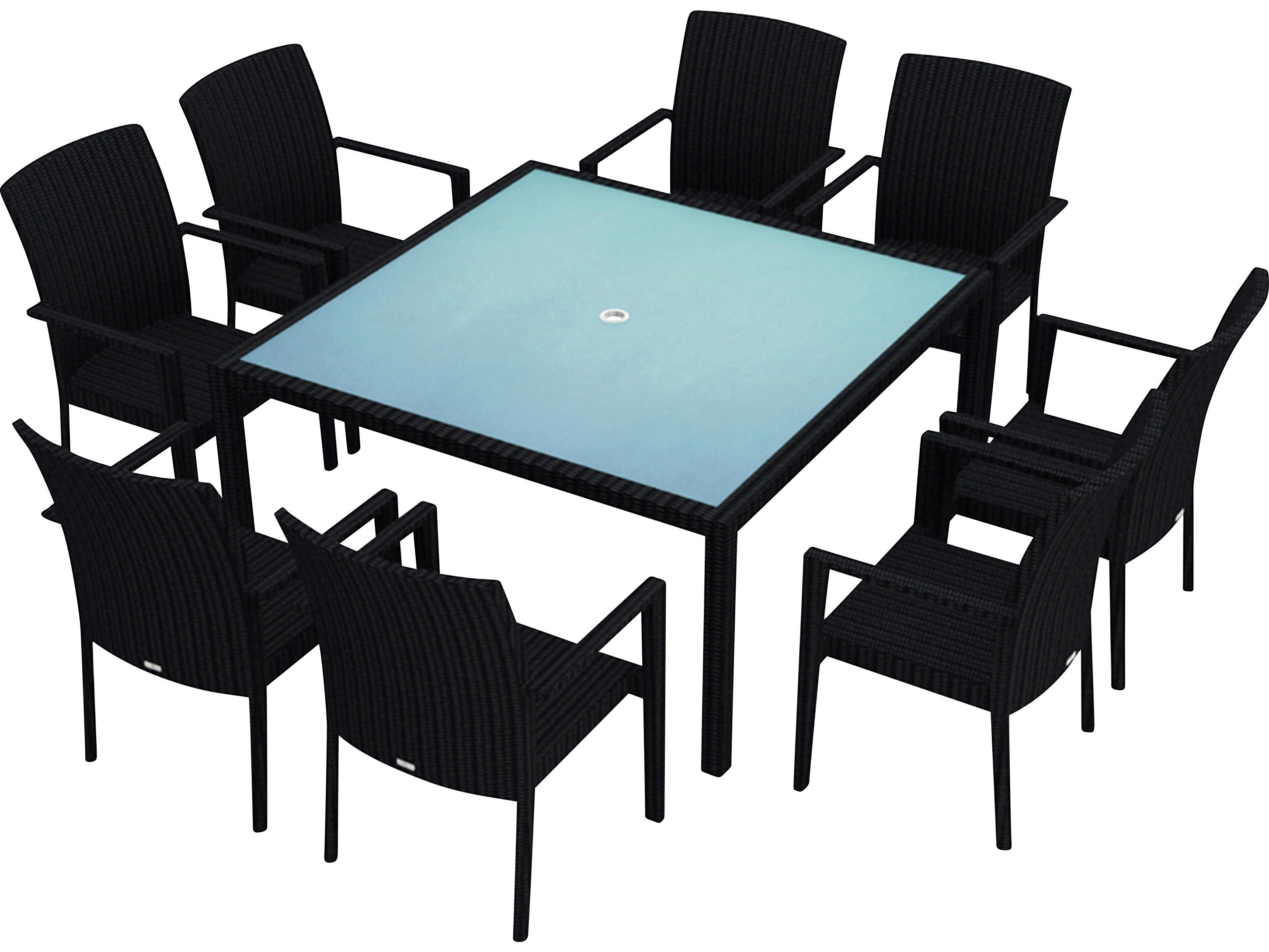 Harmonia Living Urbana HDPE Wicker 9 Piece Outdoor Dining Set