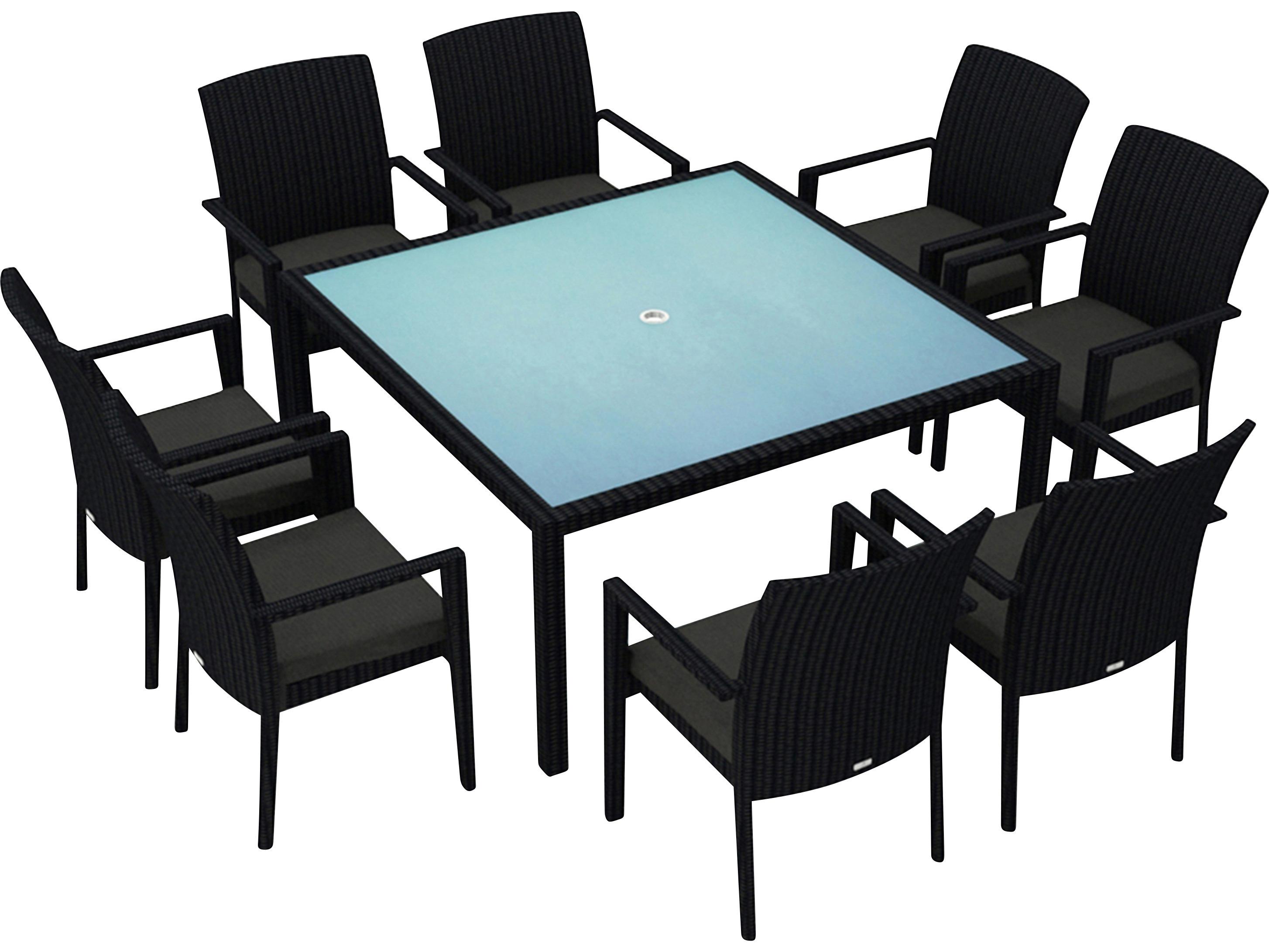 Harmonia Living Urbana HDPE Wicker 9 Piece Outdoor Dining Set