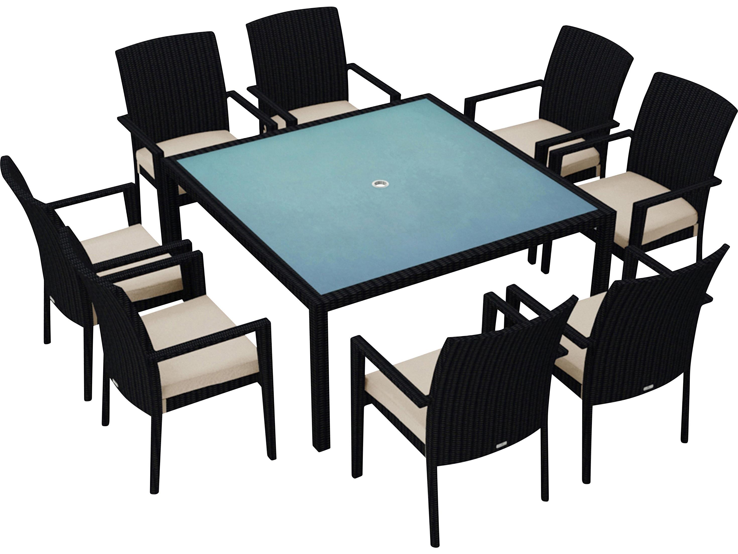 Harmonia Living Urbana HDPE Wicker 9 Piece Outdoor Dining Set