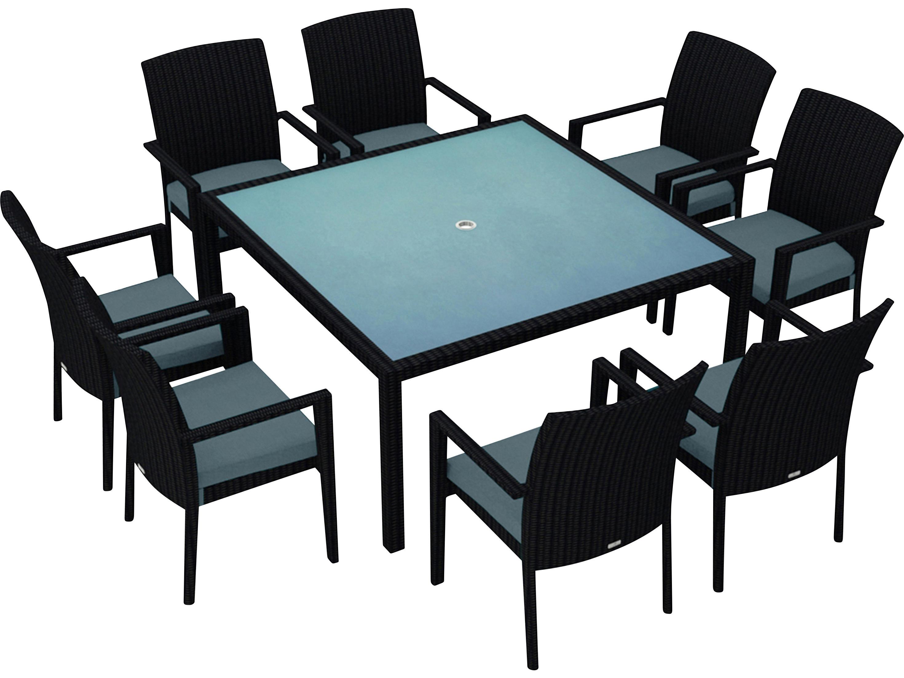 Harmonia Living Urbana HDPE Wicker 9 Piece Outdoor Dining Set