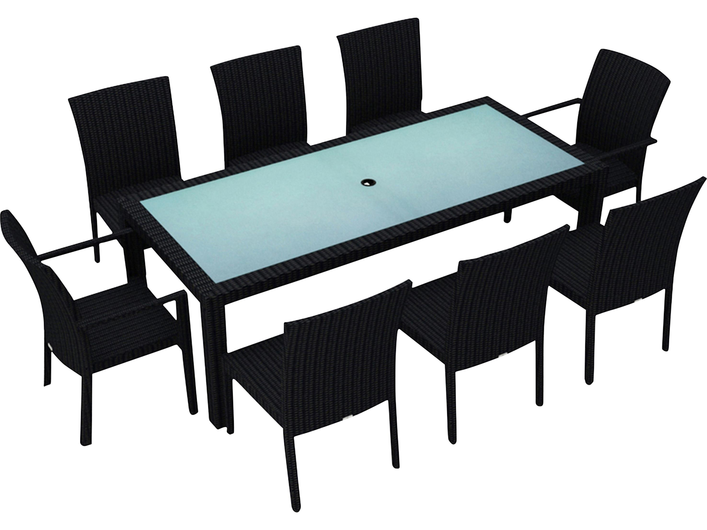Harmonia Living Urbana HDPE Wicker 9 Piece Outdoor Patio Dining Set
