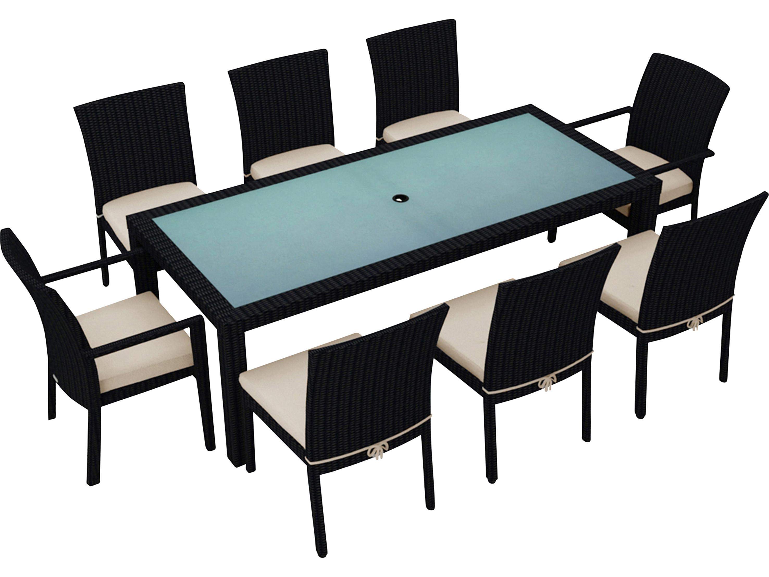 Harmonia Living Urbana HDPE Wicker 9 Piece Outdoor Patio Dining Set