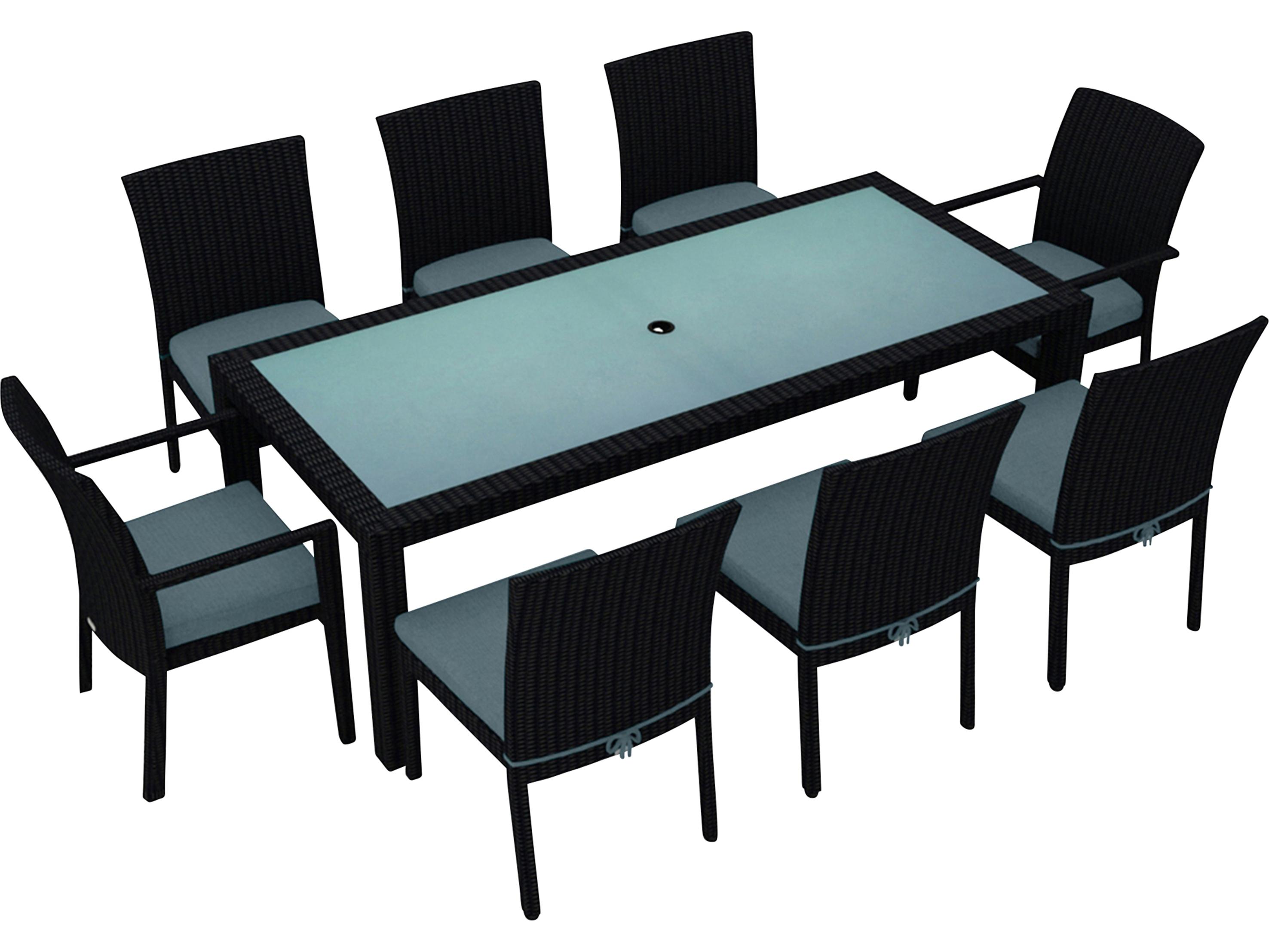 Harmonia Living Urbana HDPE Wicker 9 Piece Outdoor Patio Dining Set