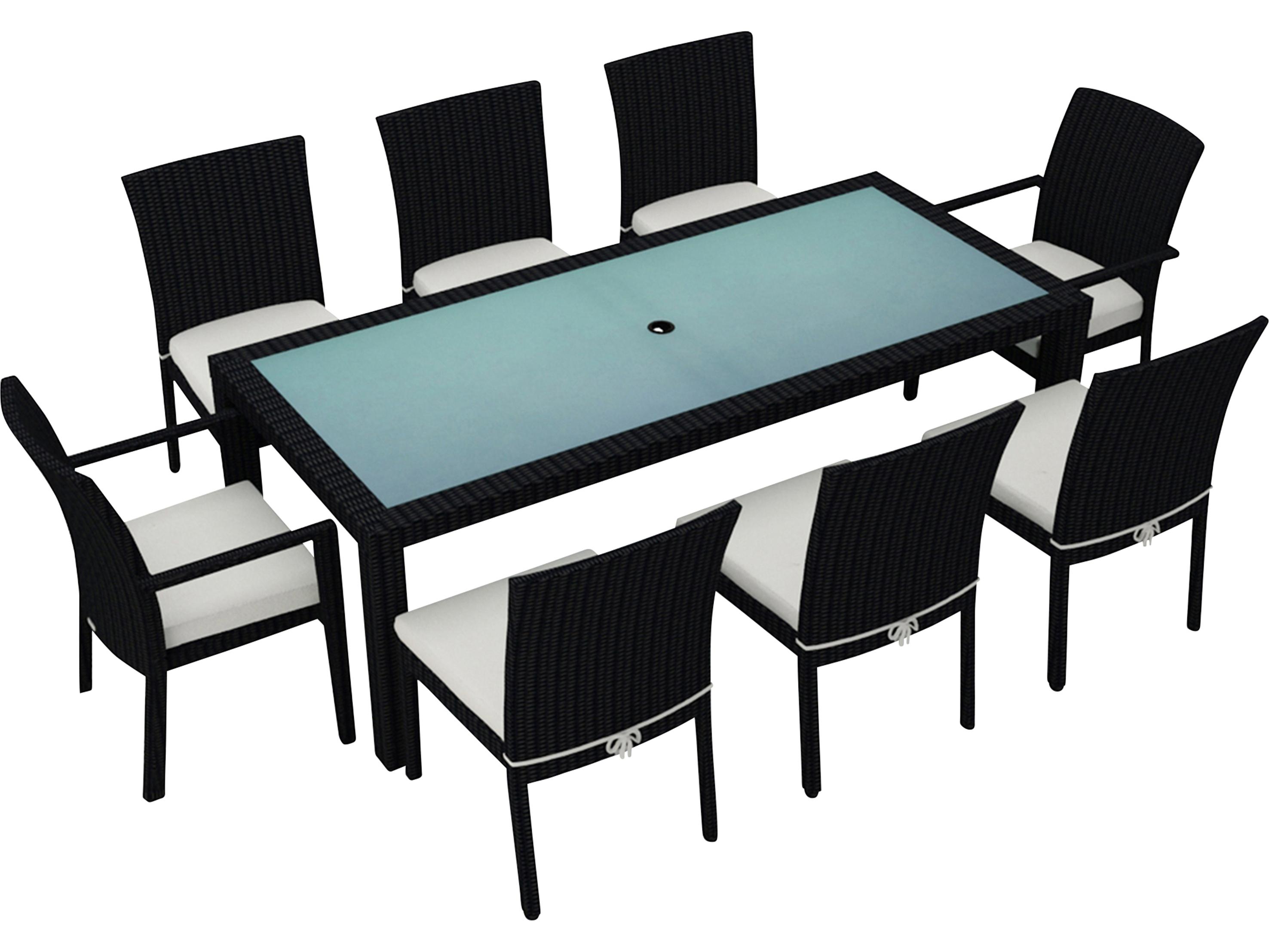 Harmonia Living Urbana HDPE Wicker 9 Piece Outdoor Patio Dining Set