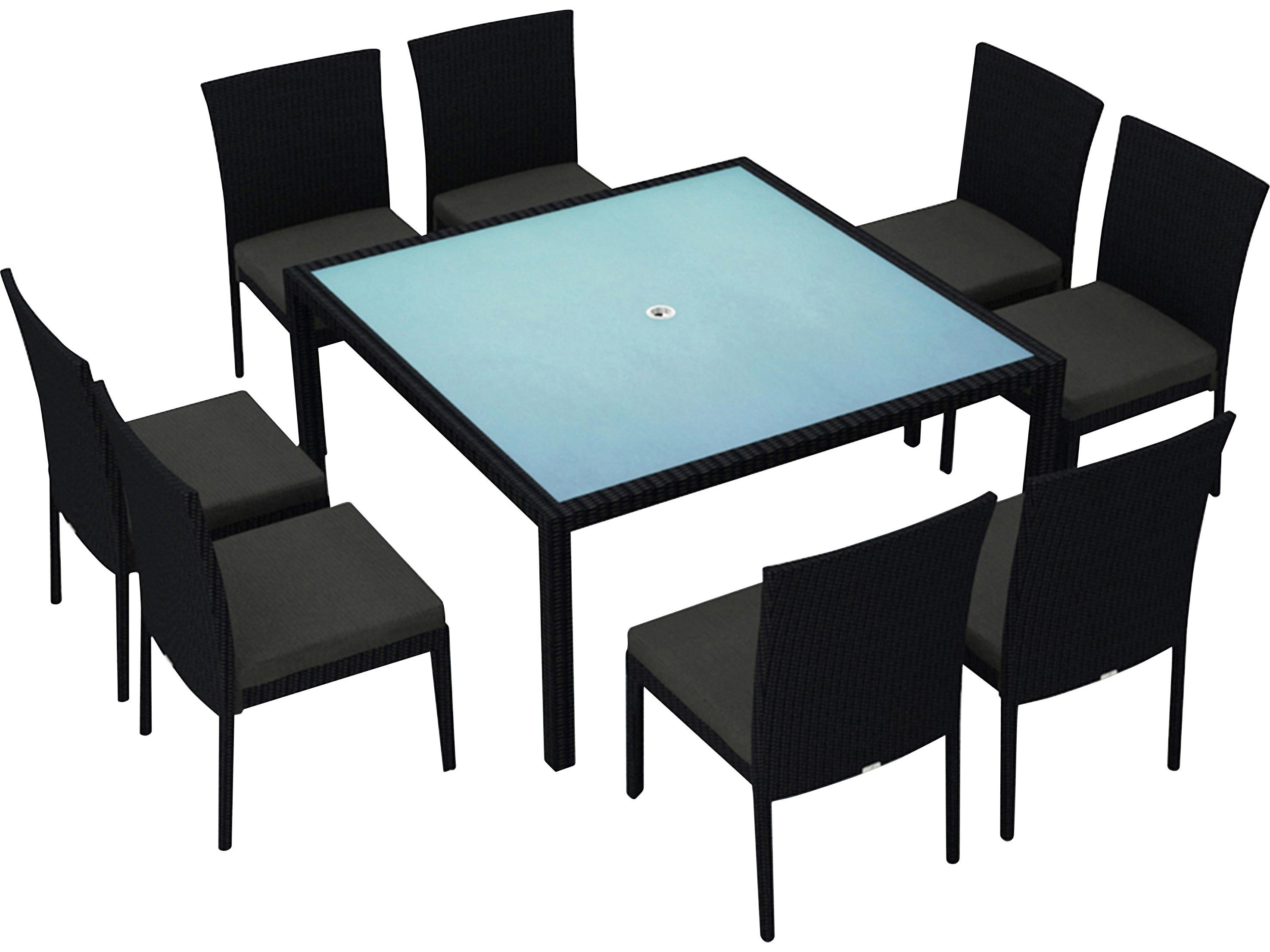 Harmonia Living Urbana HDPE Wicker 9 Piece Patio Dining Set