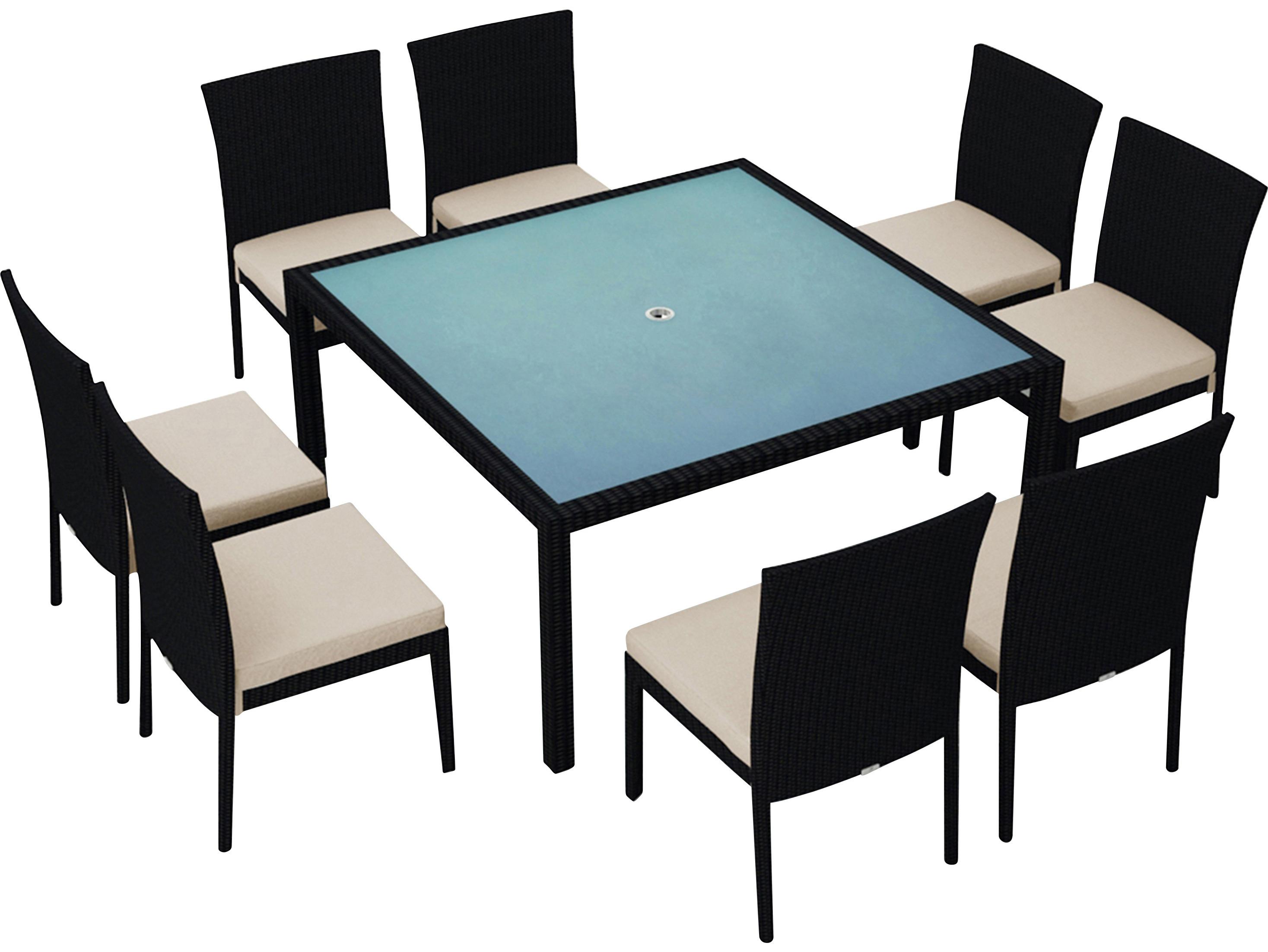 Harmonia Living Urbana HDPE Wicker 9 Piece Patio Dining Set