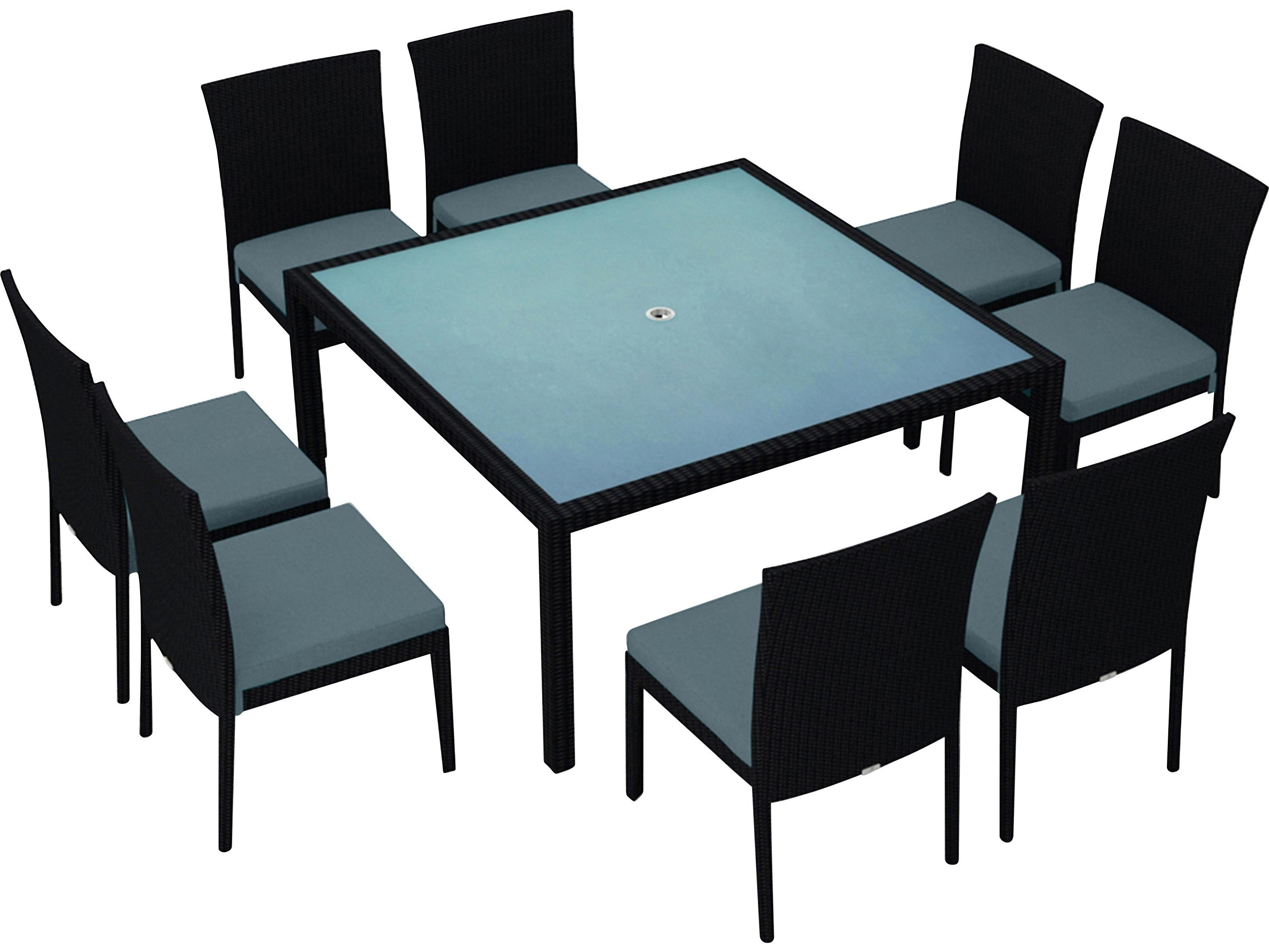 Harmonia Living Urbana HDPE Wicker 9 Piece Patio Dining Set