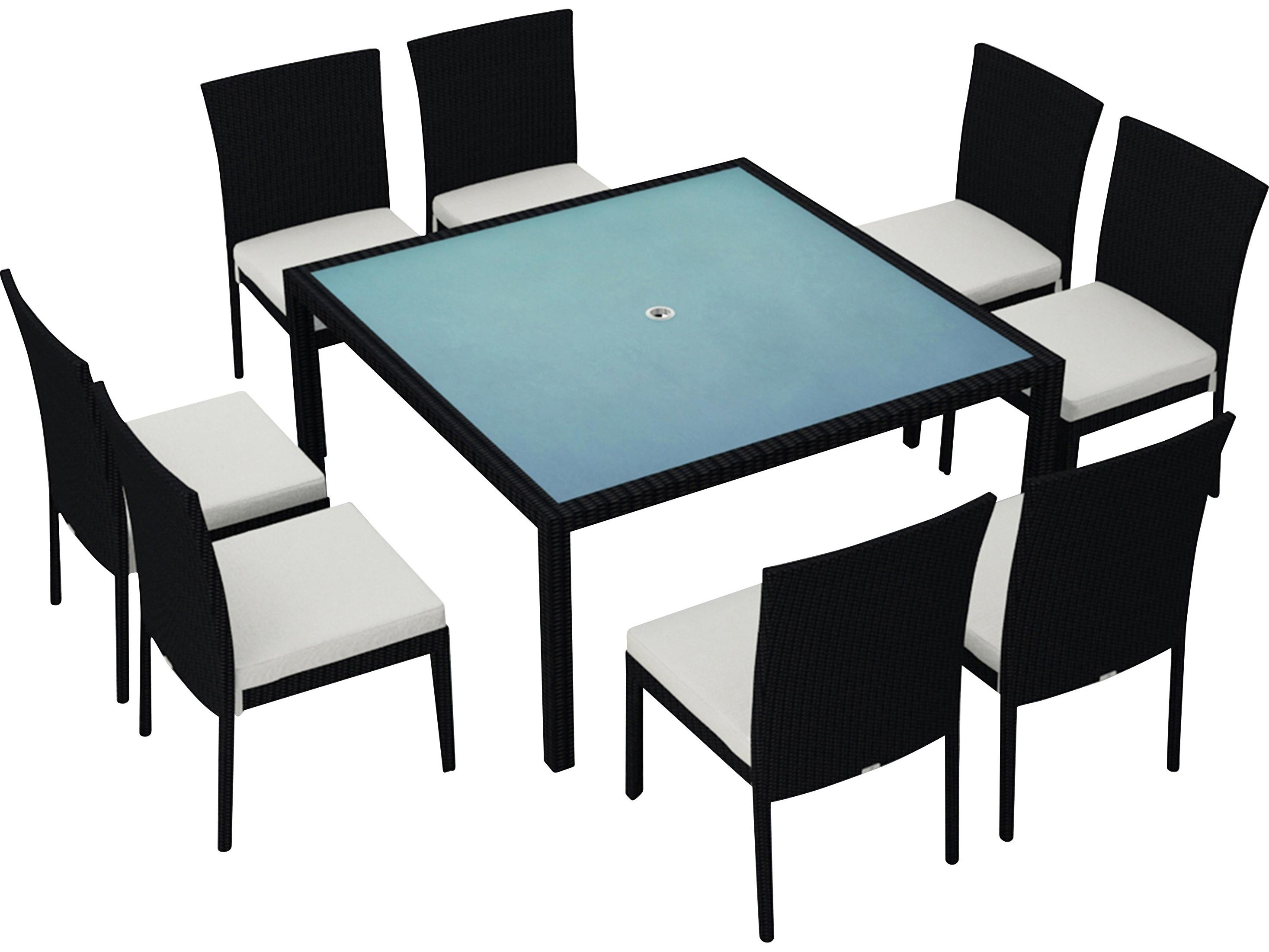 Harmonia Living Urbana HDPE Wicker 9 Piece Patio Dining Set
