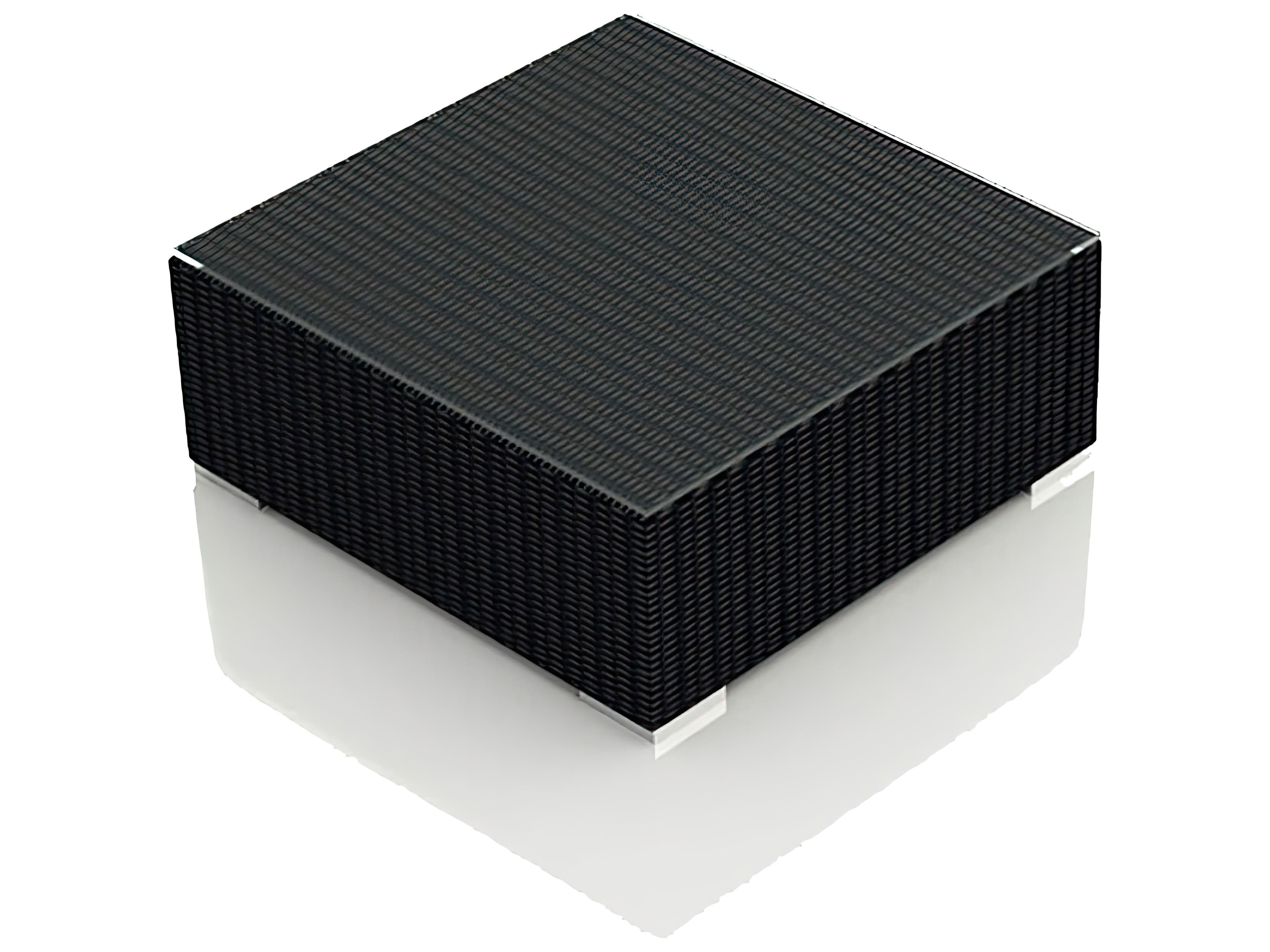 Harmonia Living Urbana Wicker Square Glass Top Coffee table