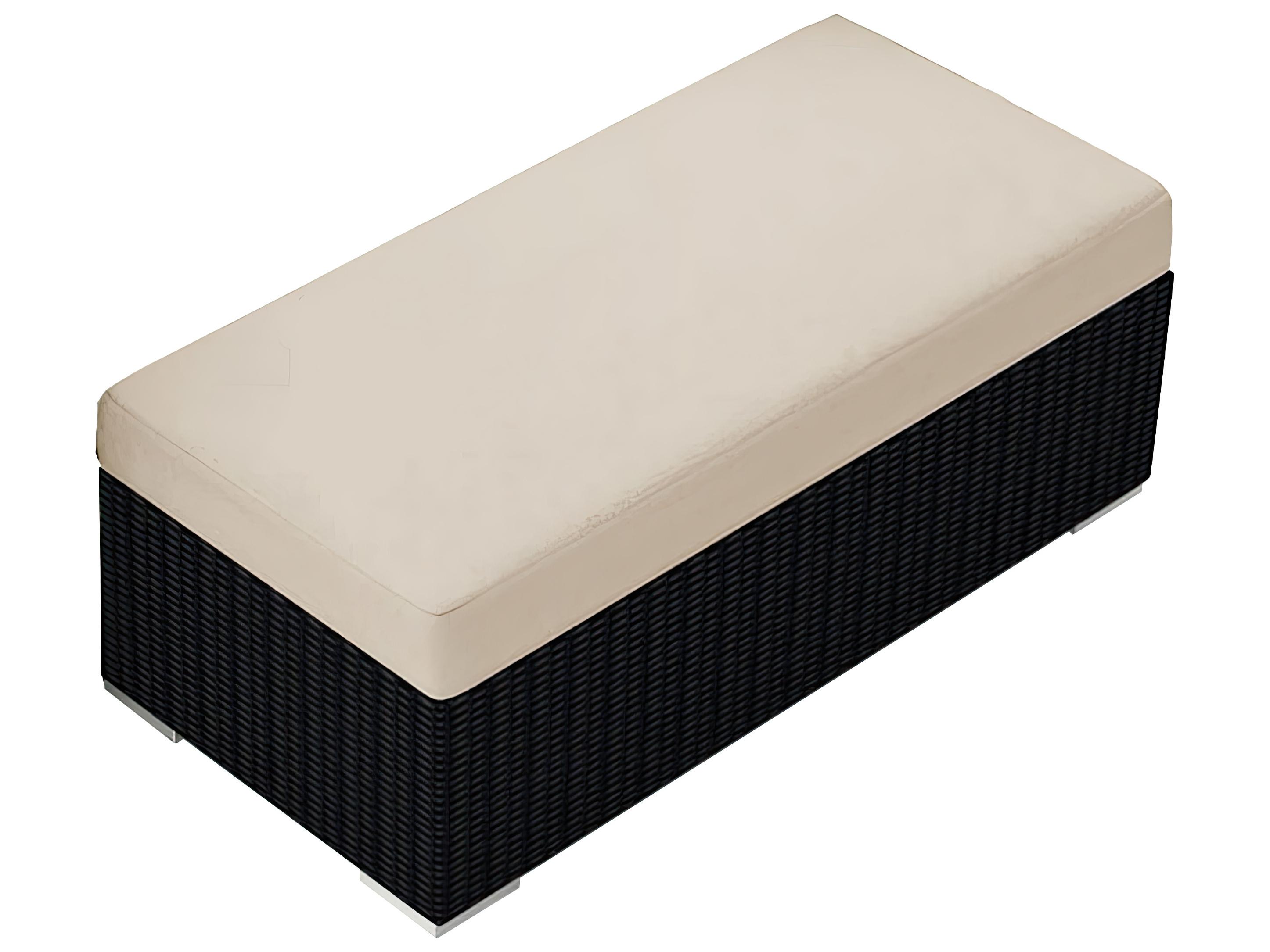 Harmonia Living Urbana Wicker Double Outdoor Patio Ottoman