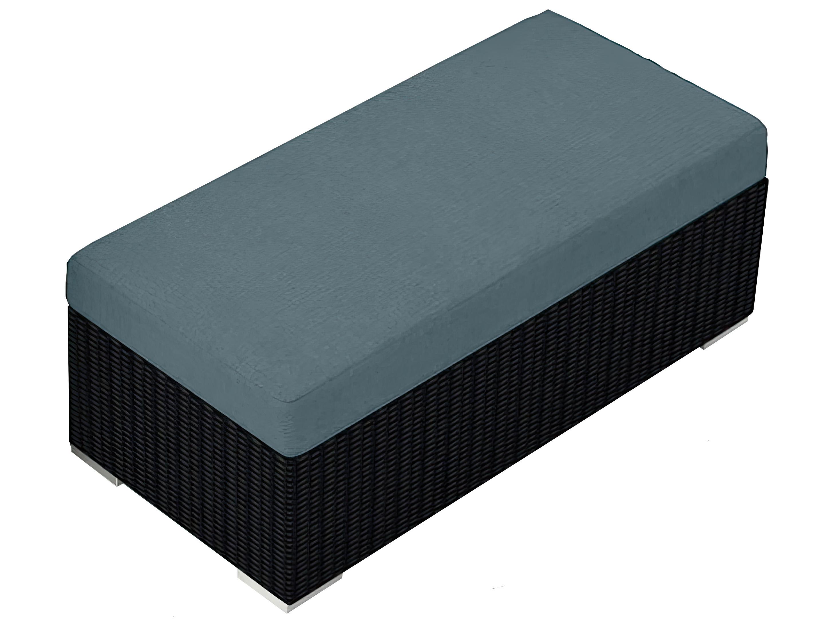 Harmonia Living Urbana Wicker Double Outdoor Patio Ottoman