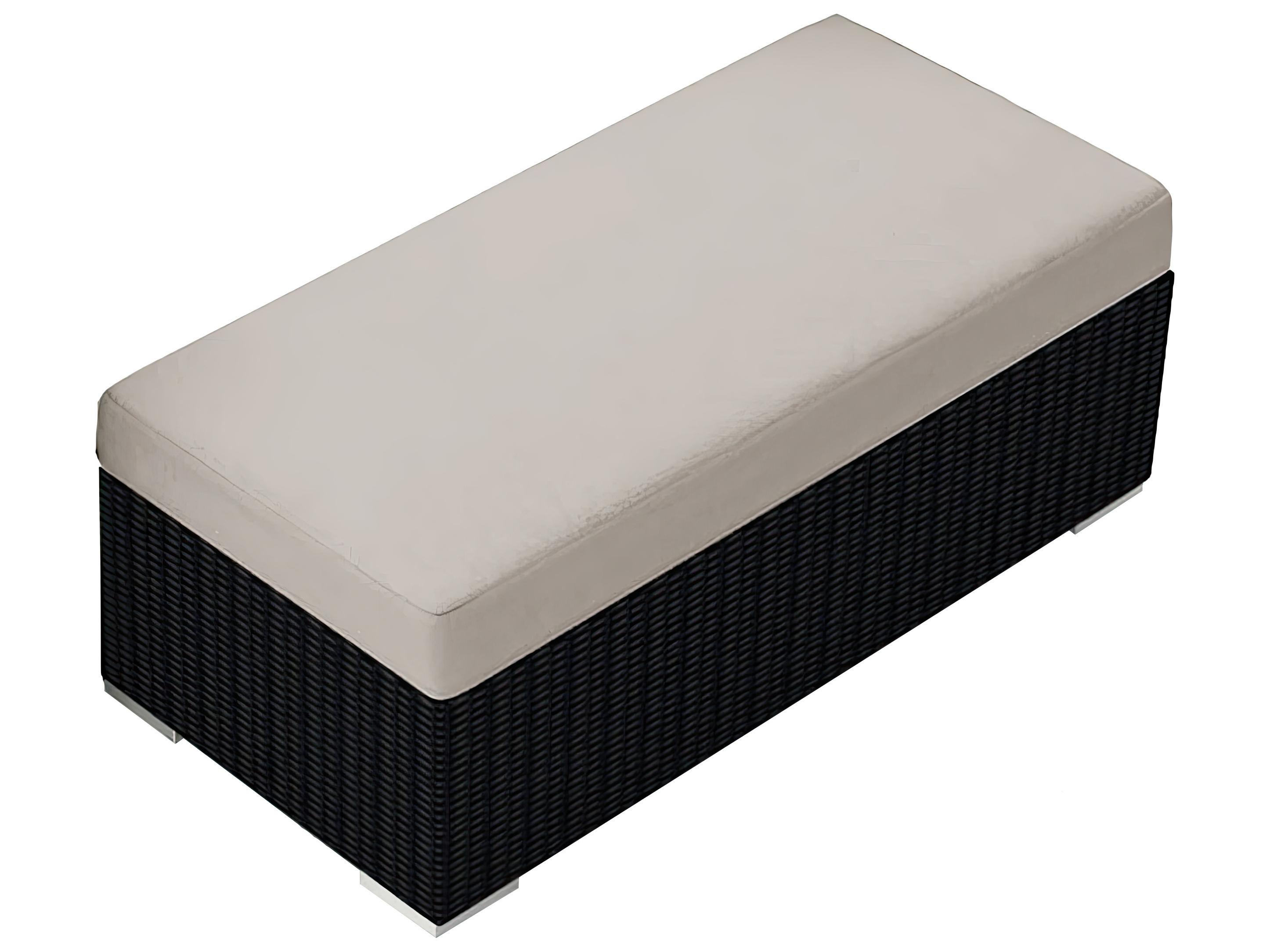 Harmonia Living Urbana Wicker Double Outdoor Patio Ottoman