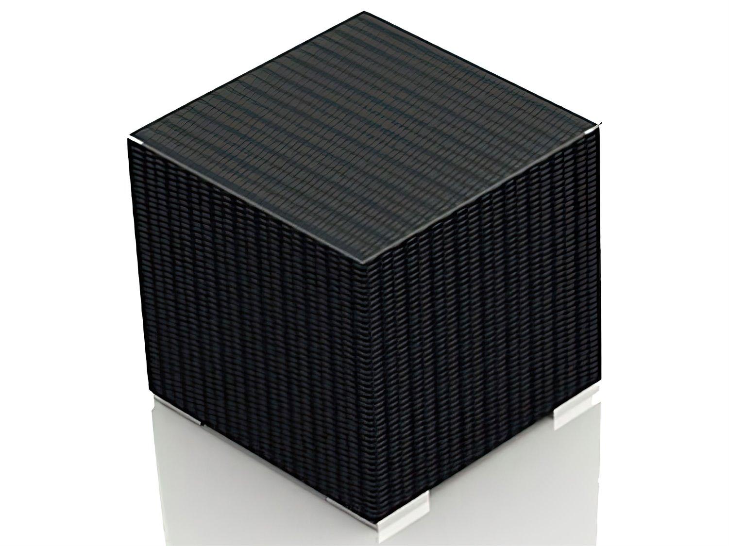 Harmonia Living Urbana Wicker Square Glass Top End table