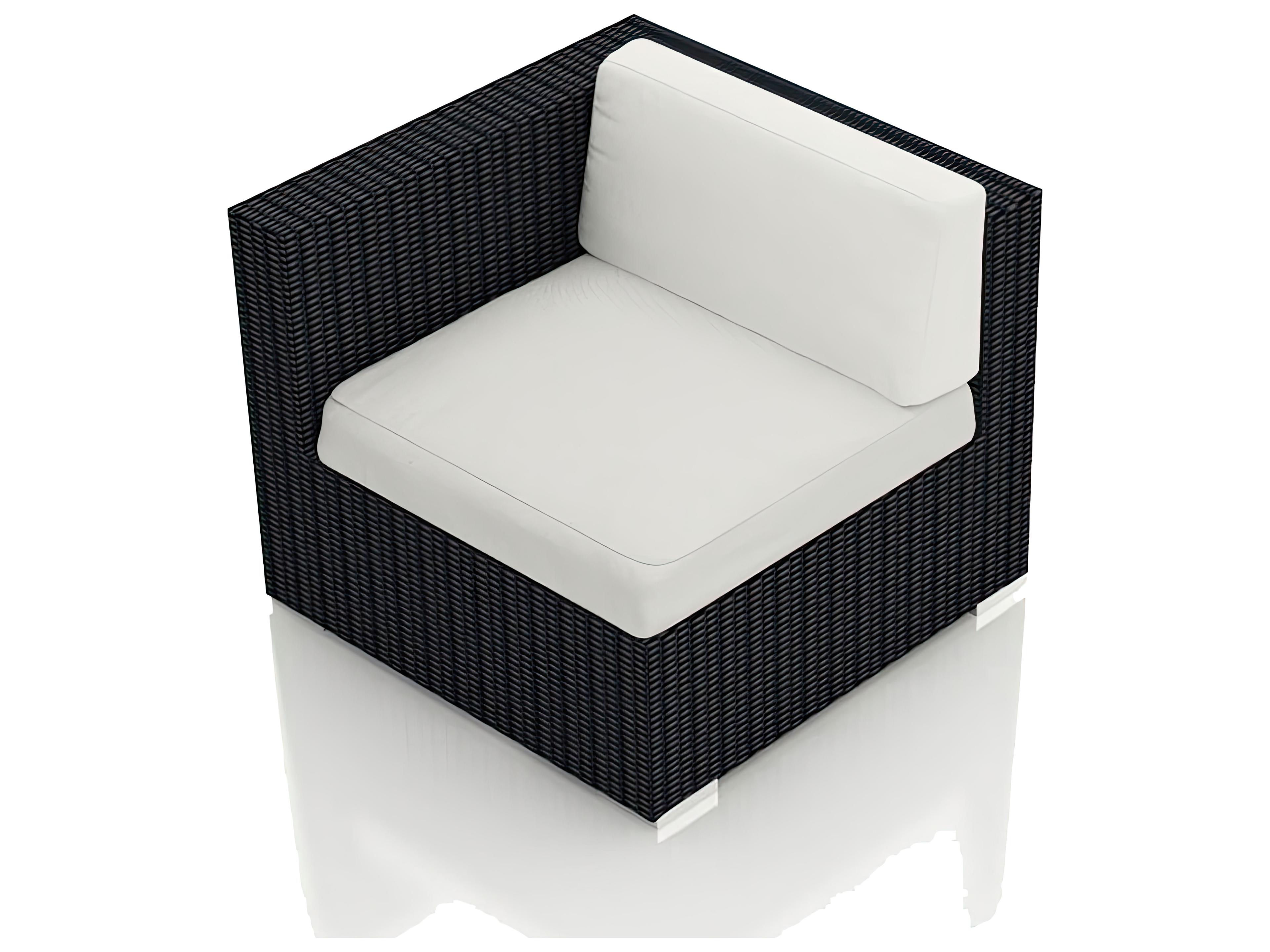 Harmonia Living Urbana Wicker Left Arm Section Patio Lounge Chair