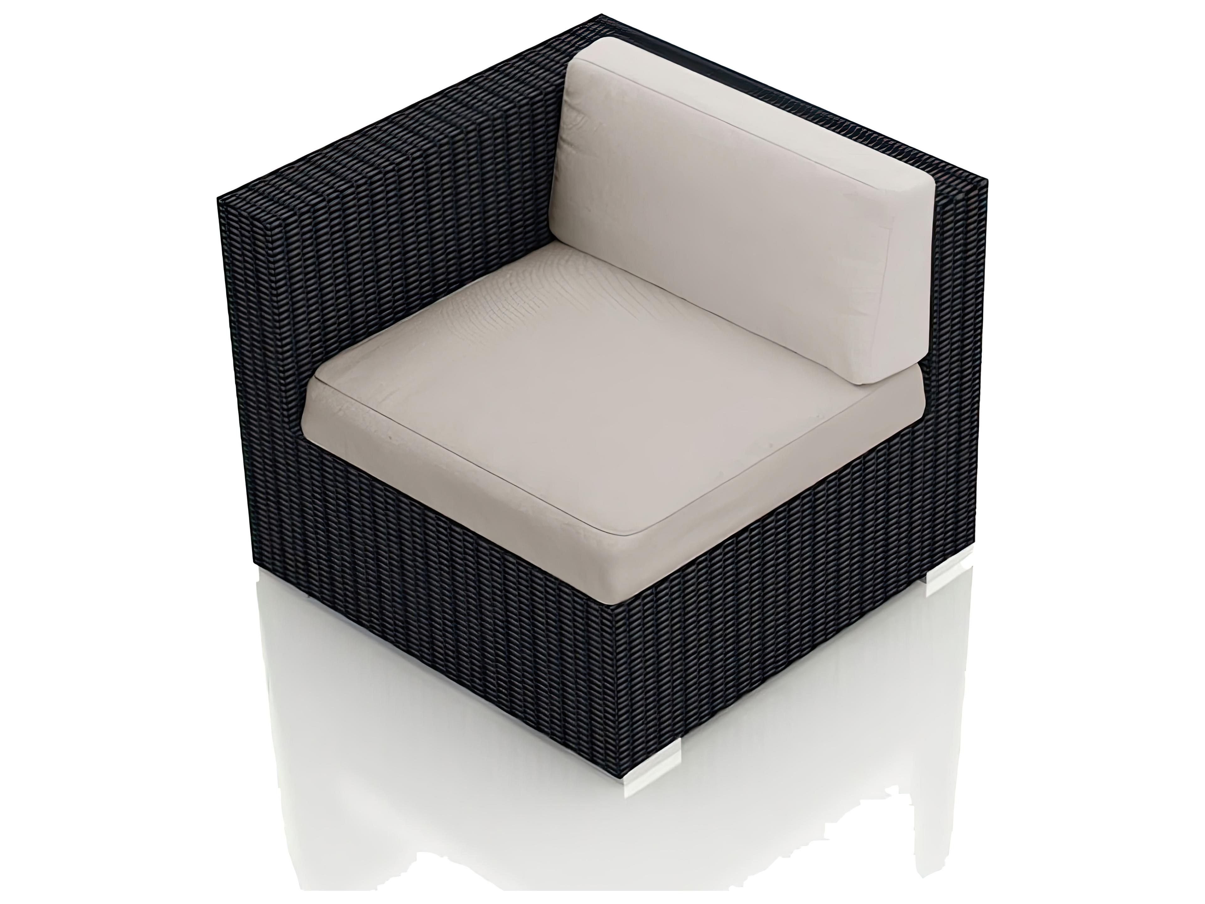 Harmonia Living Urbana Wicker Left Arm Section Patio Lounge Chair