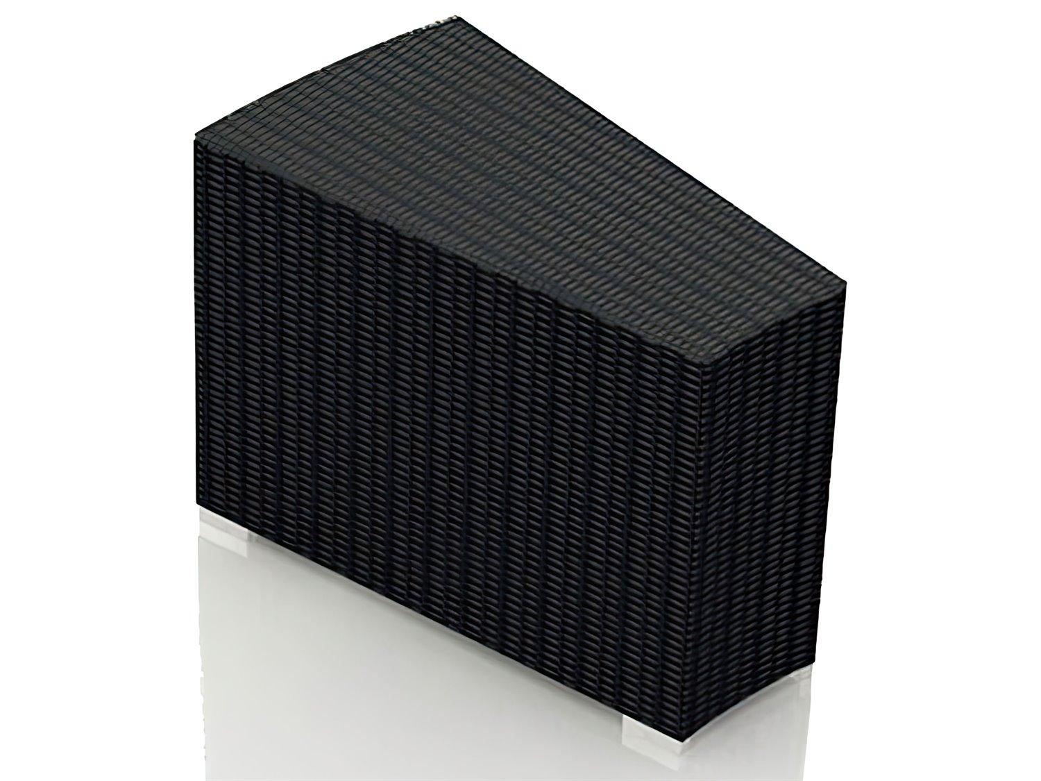 Harmonia Living Urbana Wicker Rectangular Glass Top Wedge End table