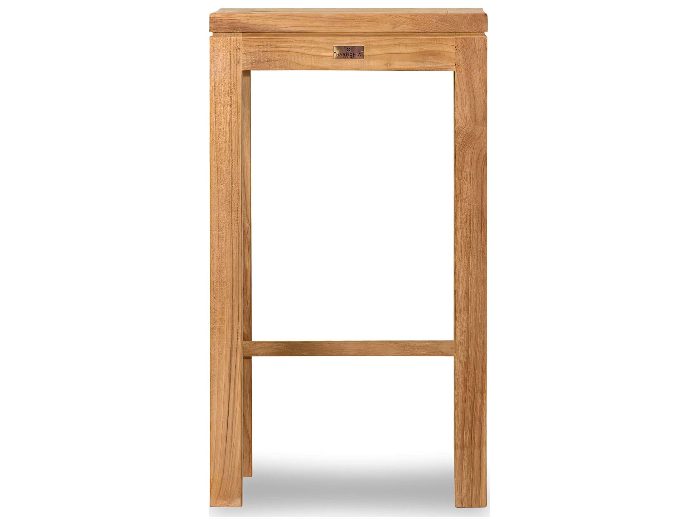 Harmonia Living Vino Teak Outdoor Patio Bar Stool