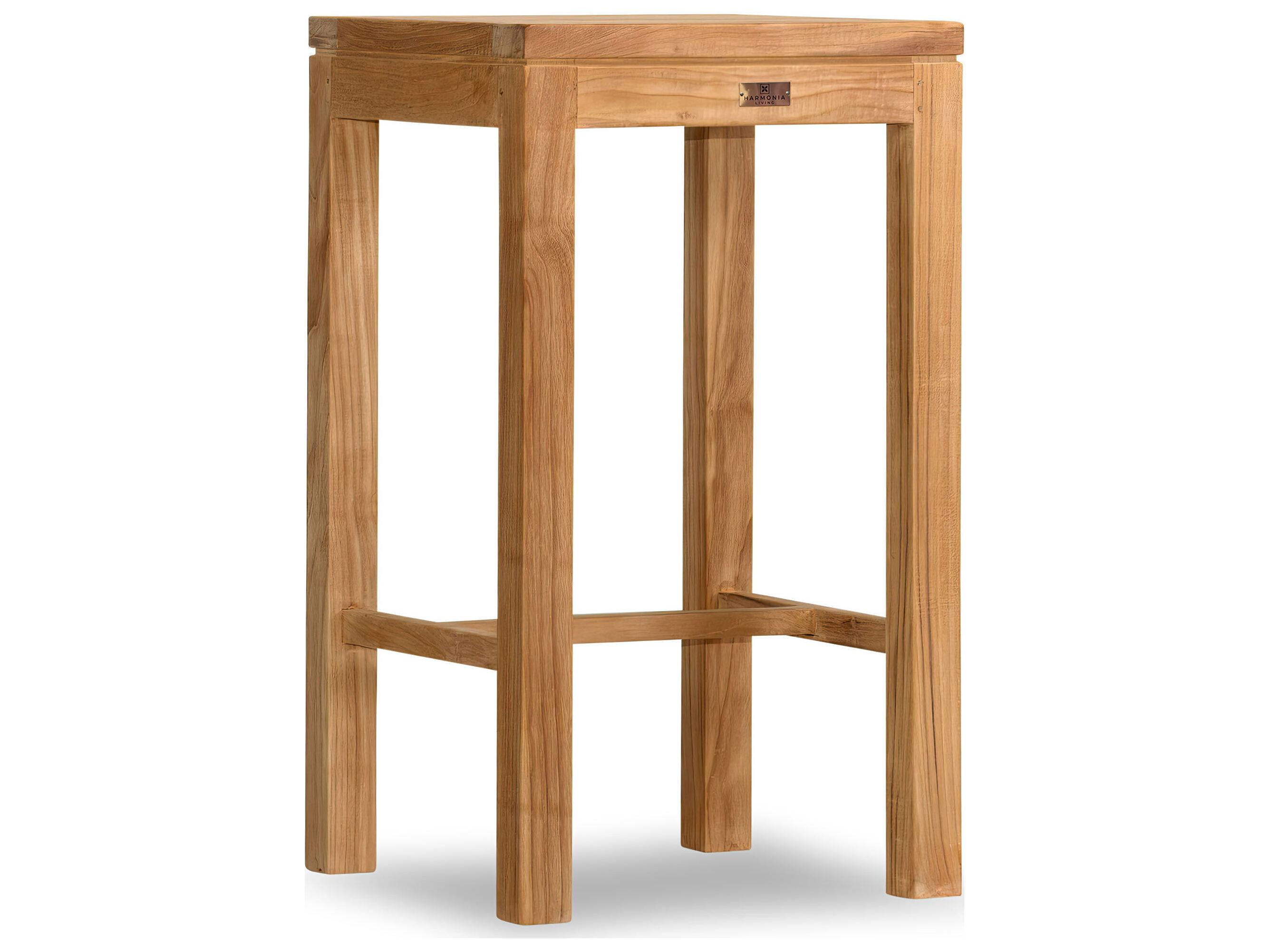 Harmonia Living Vino Teak Outdoor Patio Bar Stool