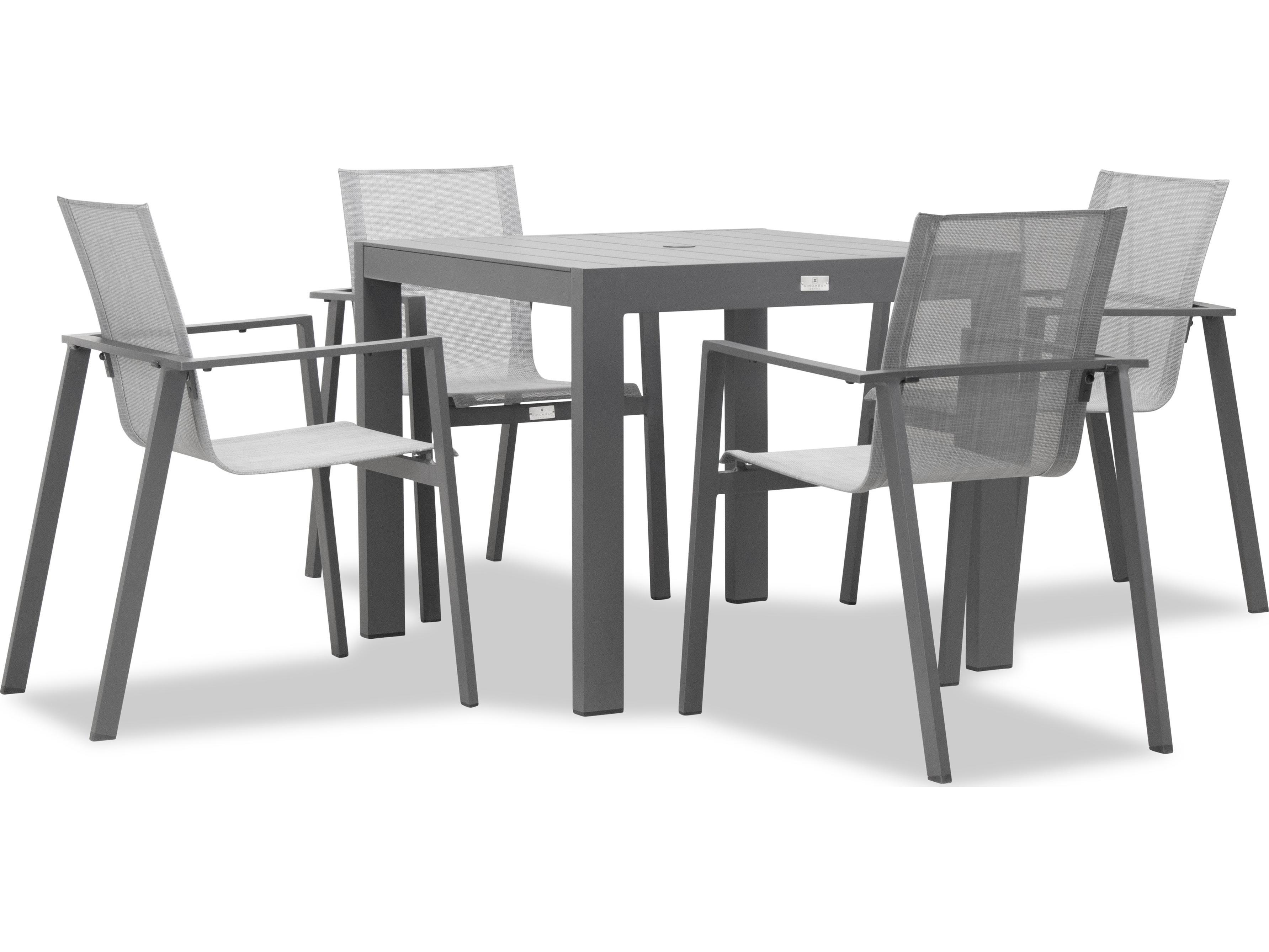 Harmonia Living Lift Aluminum Sling 4 Piece Outdoor Patio Dining Set