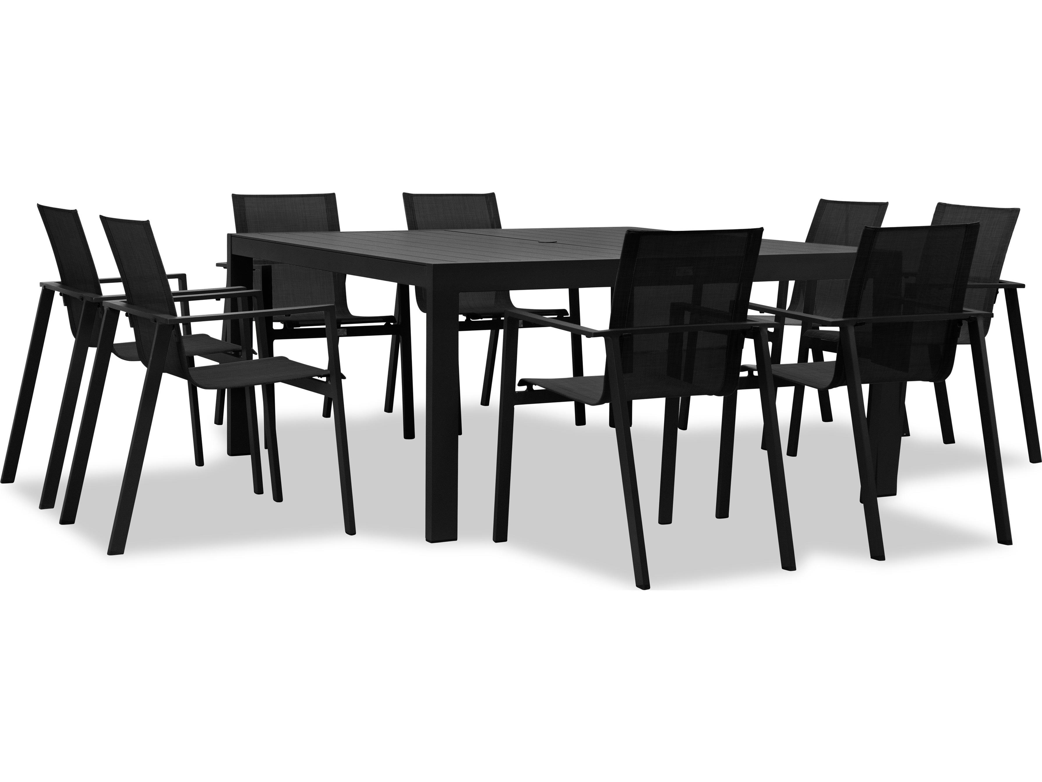 Harmonia Living Lift Aluminum Sling 9 Piece Outdoor Patio Dining Set