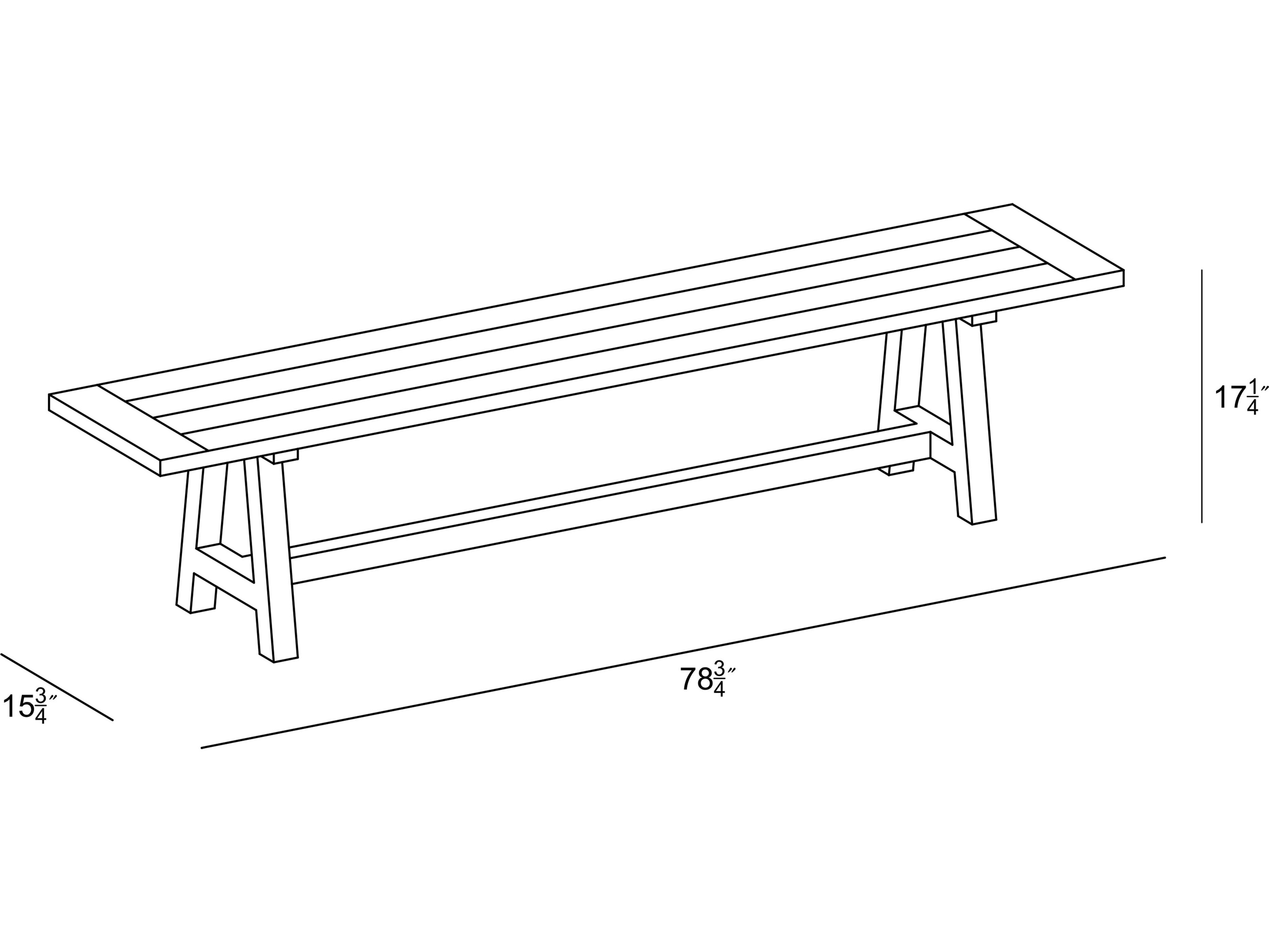 Harmonia Living Mill Reclaimed Teak Black Dining Outdoor Patio Bench