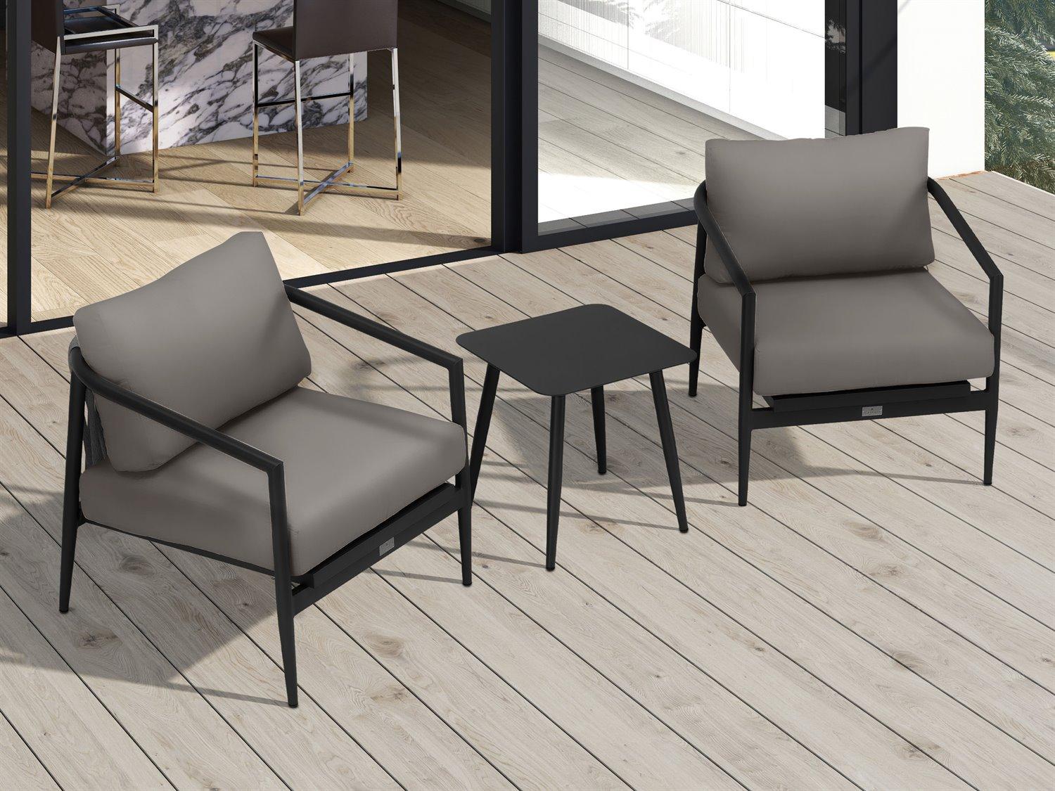 Harmonia Living Olio Aluminum 3 Piece Outdoor Lounge Set