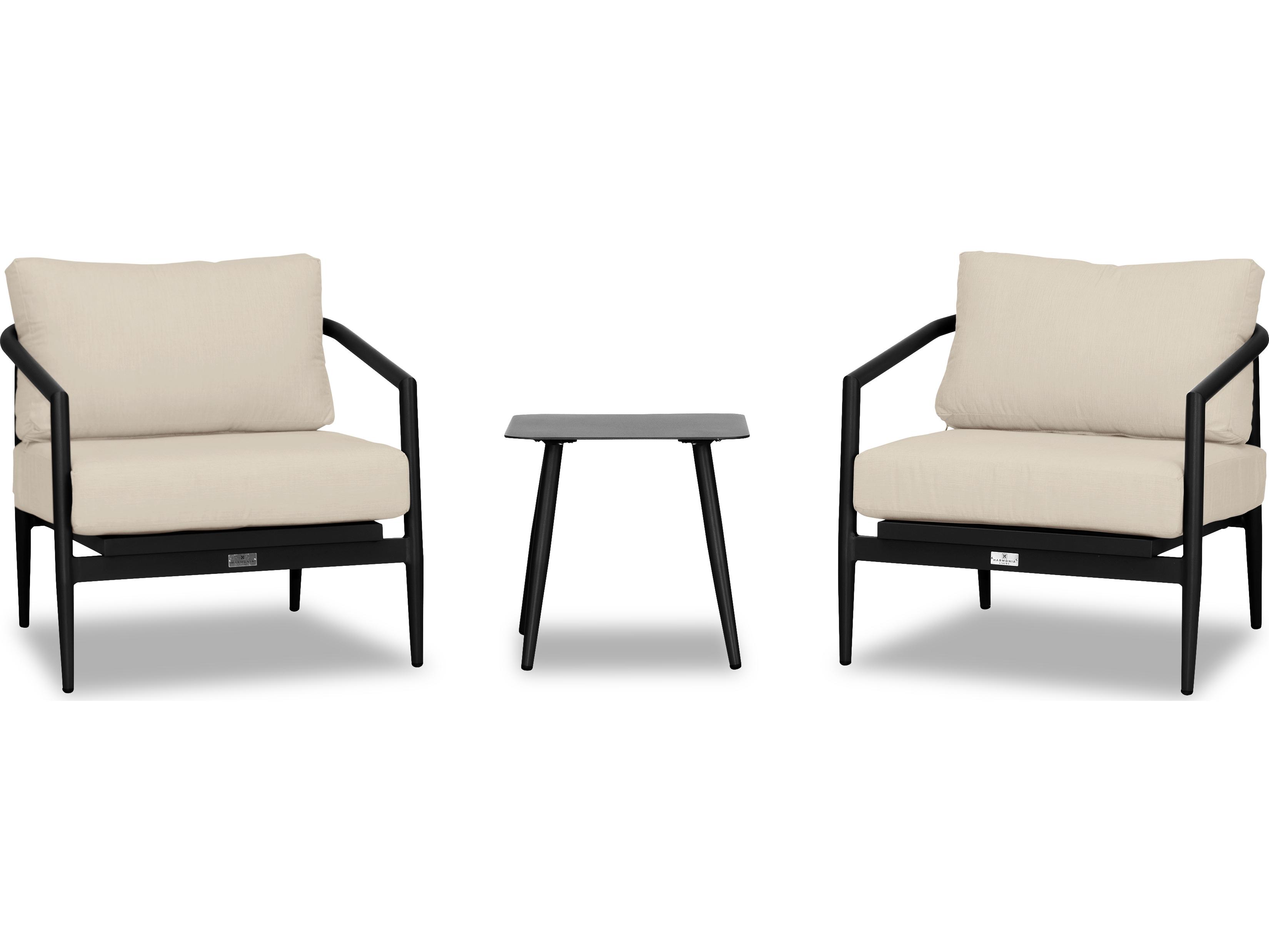 Harmonia Living Olio Aluminum 3 Piece Outdoor Lounge Set