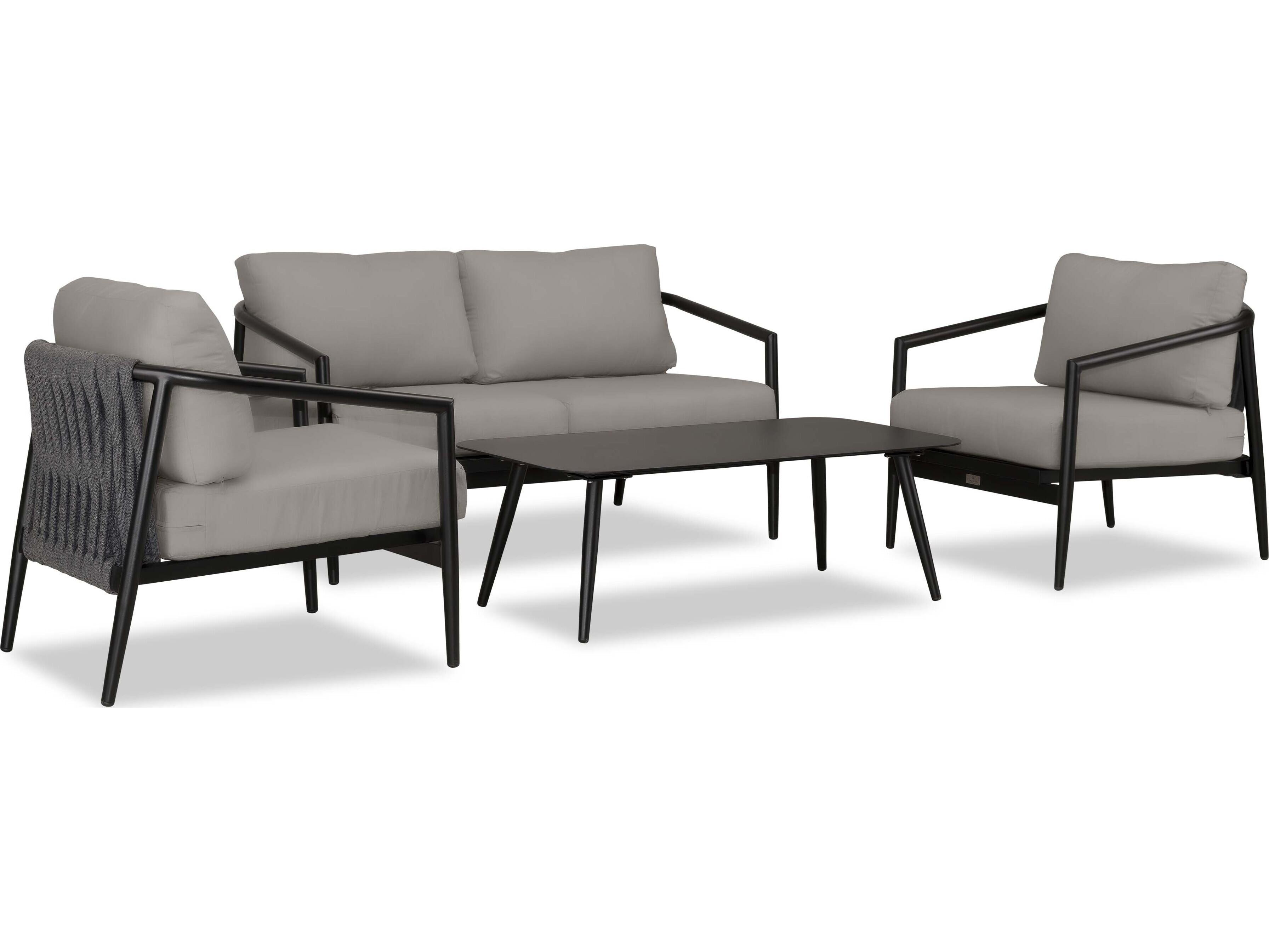 Harmonia Living Olio Aluminum 4 Piece Outdoor Patio Lounge Set